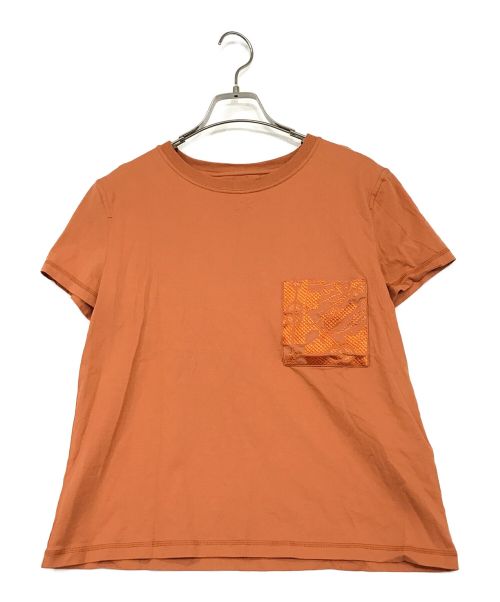 【中古・古着通販】HERMES (エルメス) ポケットTシャツ オレンジ 