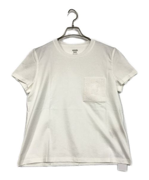 【中古・古着通販】HERMES (エルメス) ポケットTシャツ ホワイト 