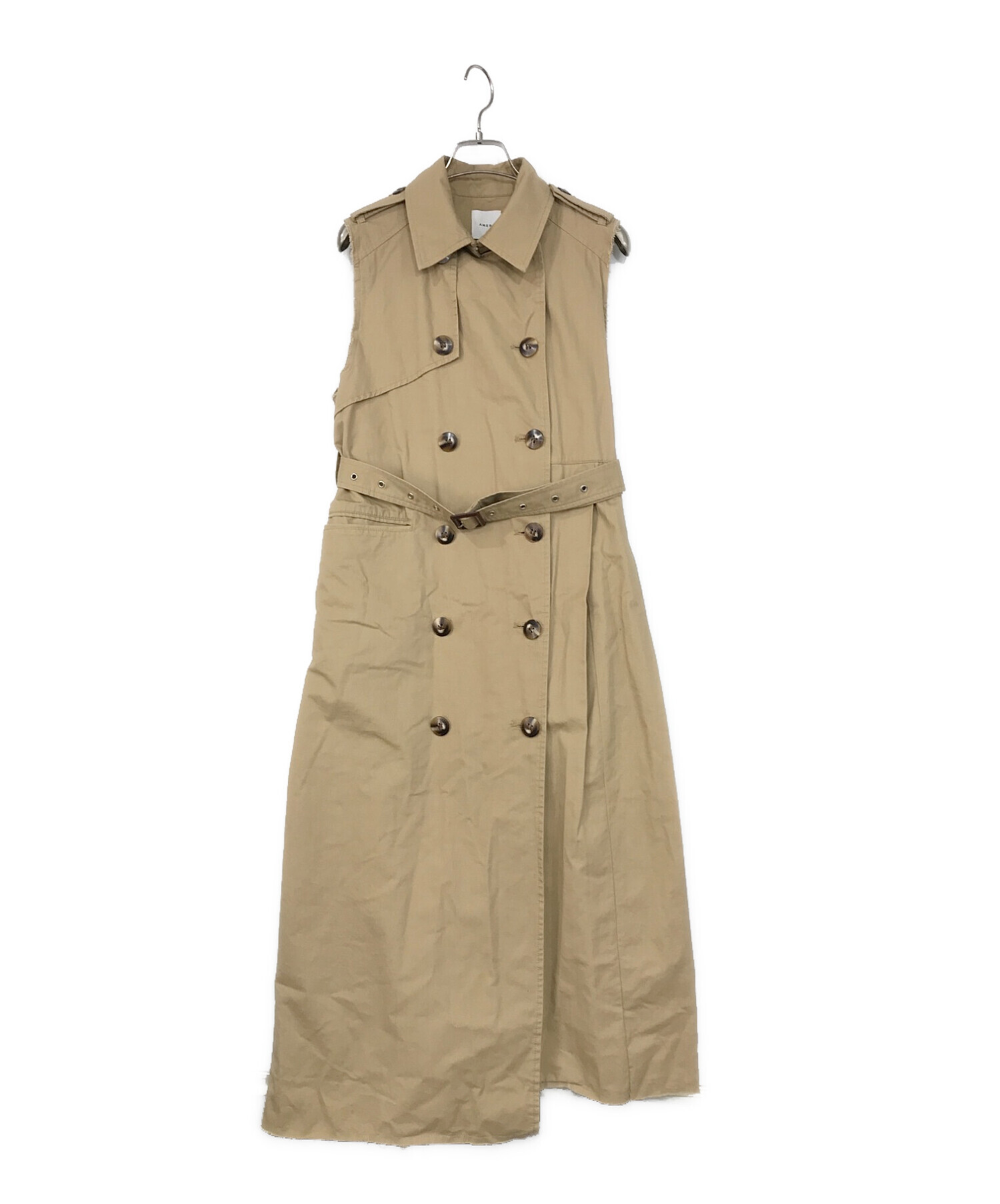 中古・古着通販】Ameri (アメリ) CUT OFF TRENCH VEST ベージュ サイズ