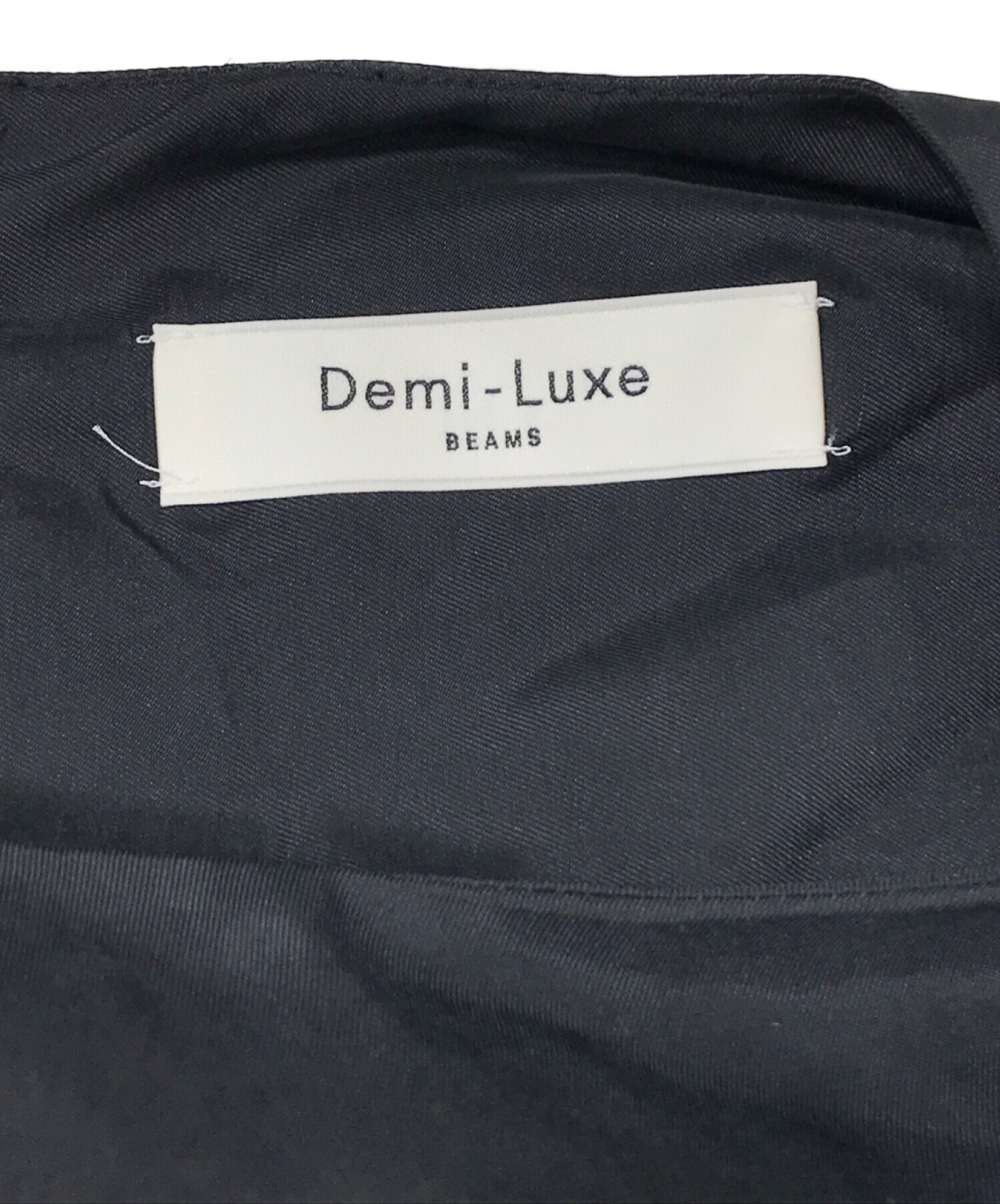 Demi-Luxe Beams (デミルクス ビームス) ギャザー クルーネック ワンピース ブラック サイズ:SIZE 38