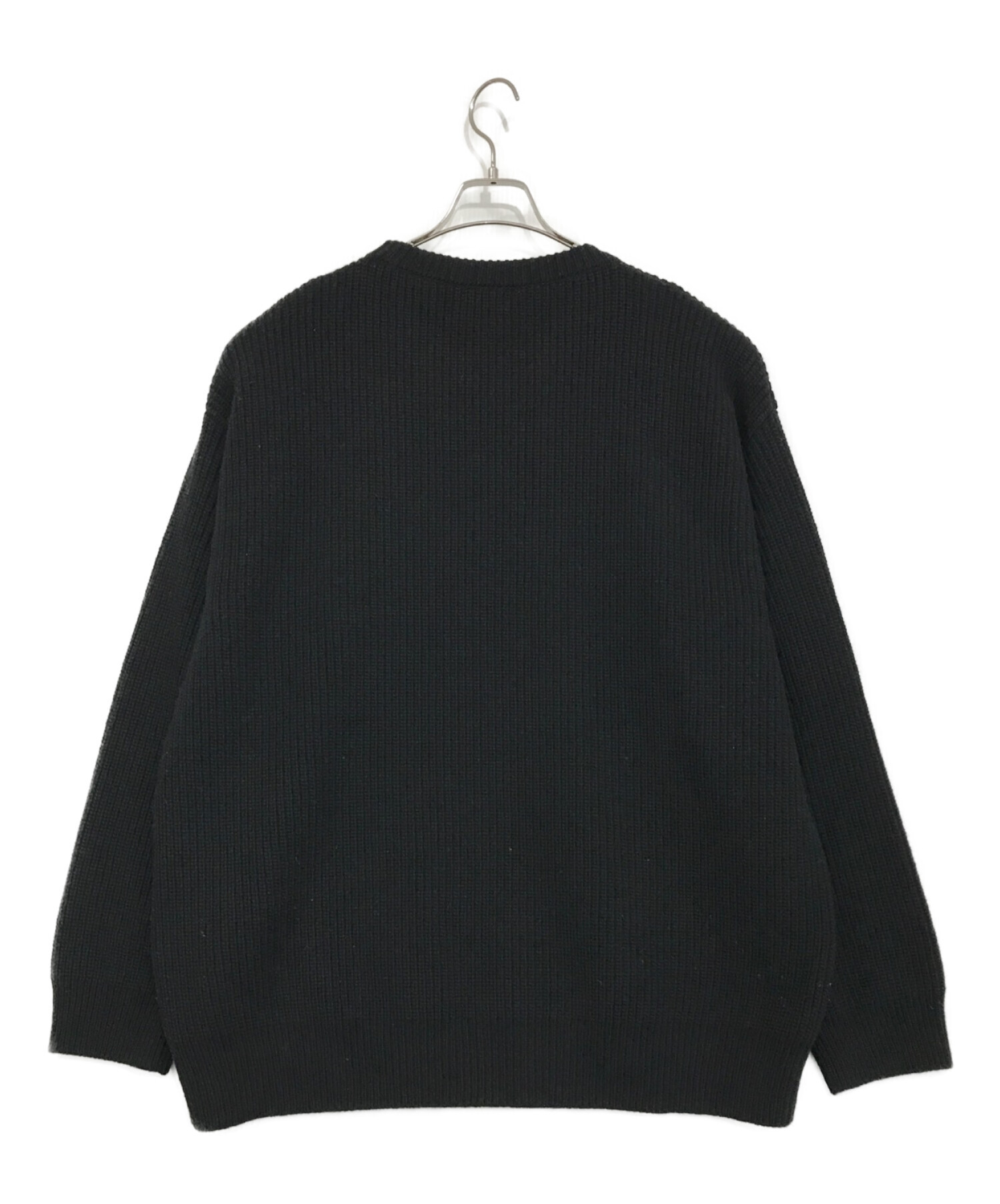 CELINE (セリーヌ) オーバーサイズリブ編みウールニットセーター ブラック サイズ:SIZE M