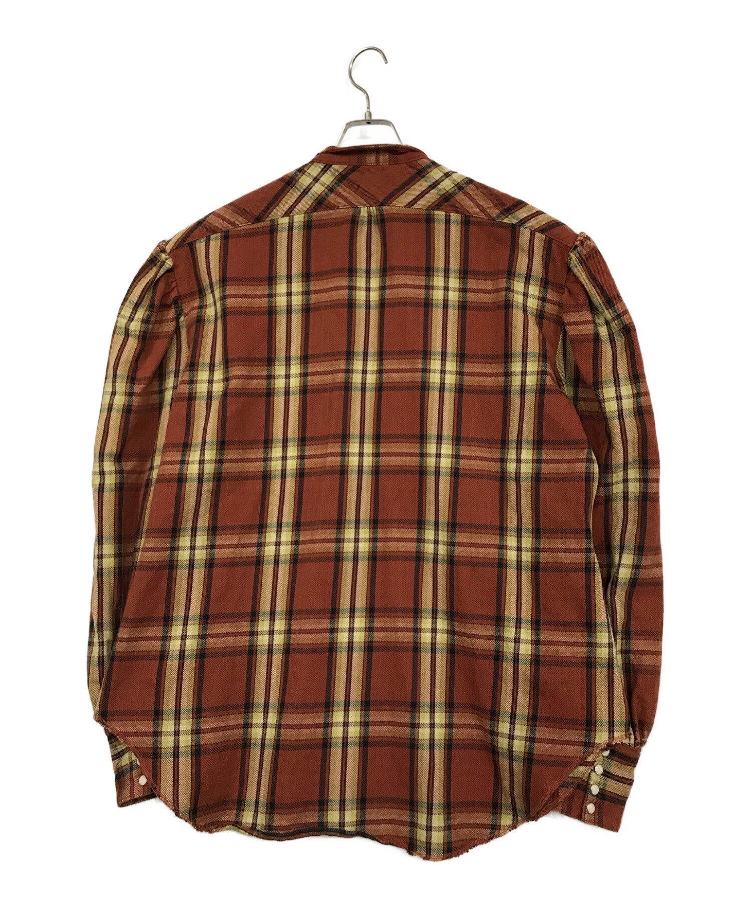 KAPITAL (キャピタル) ヘビーネルチェック オペラスリーブコンポーザーシャツ ブラウン×グリーン サイズ:SIZE 3