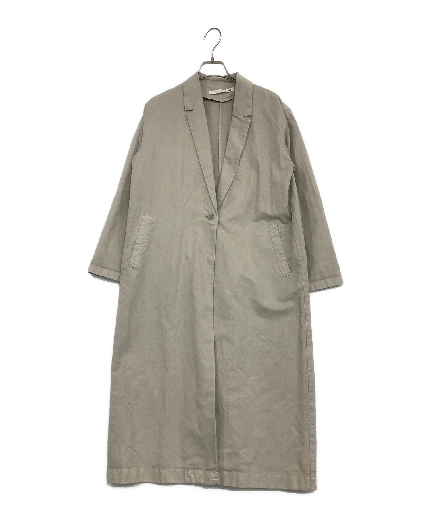 evam eva (エヴァムエヴァ) cotton paper long jacket ベージュ サイズ:1