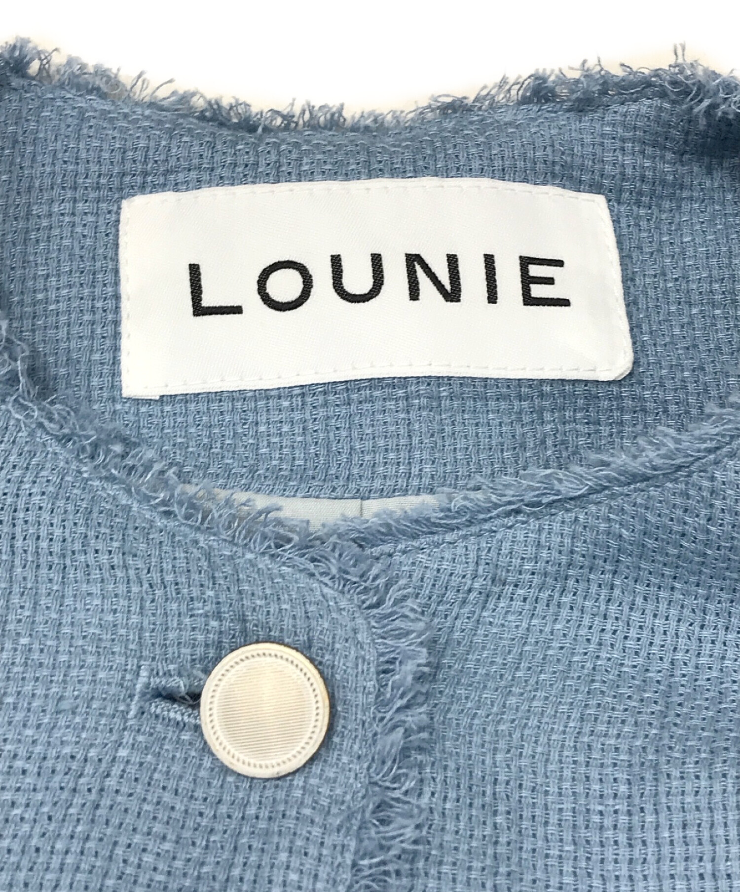 LOUNIE (ルーニー) ノーカラージャケット ブルー サイズ:SIZE　38 未使用品