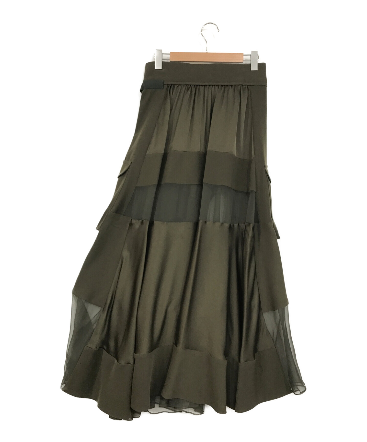 sacai (サカイ) Solid Satin Skirt オリーブ サイズ:SIZE 3