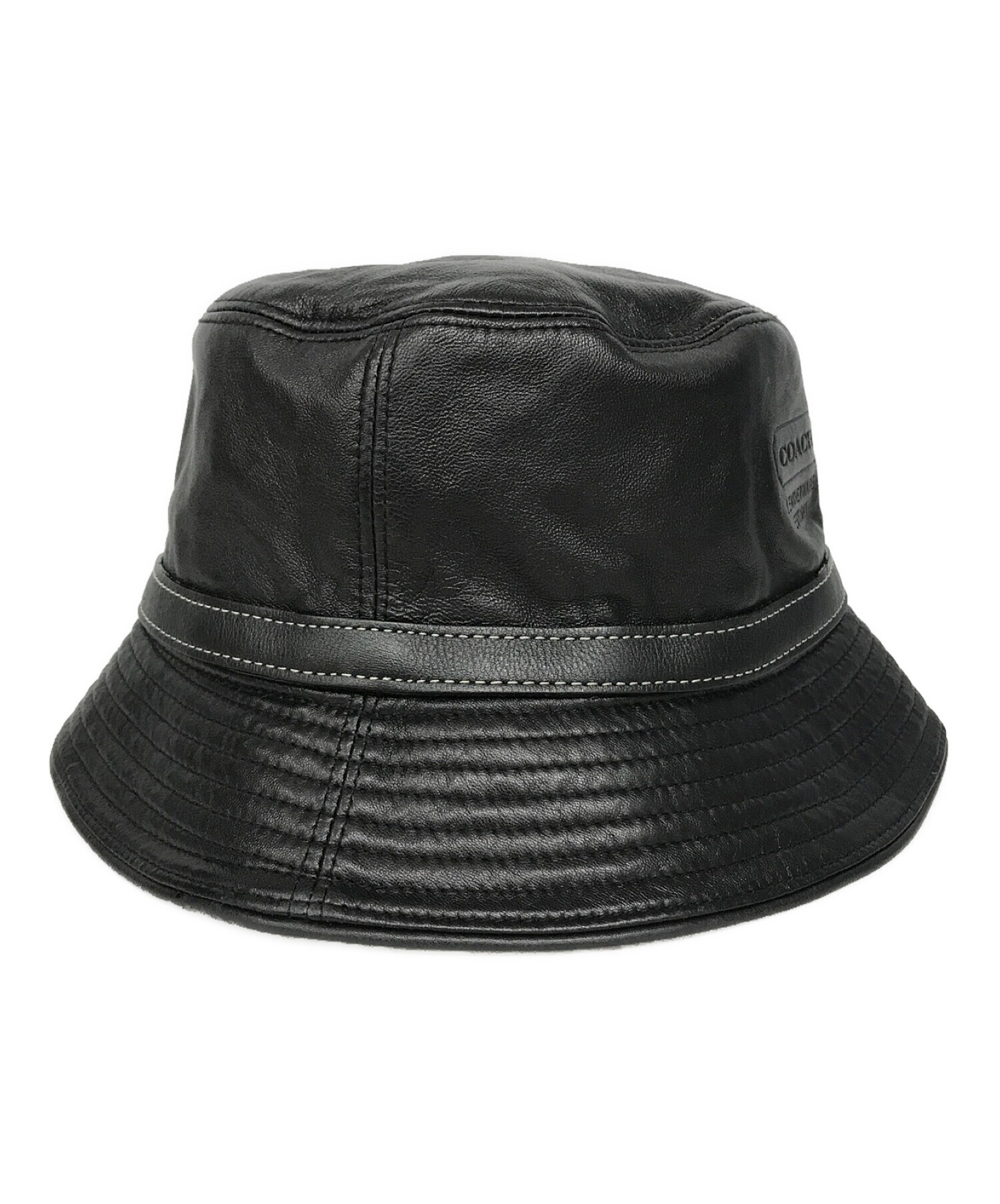 日本製お得COACH　レザー　バケットハット　サイズS 帽子