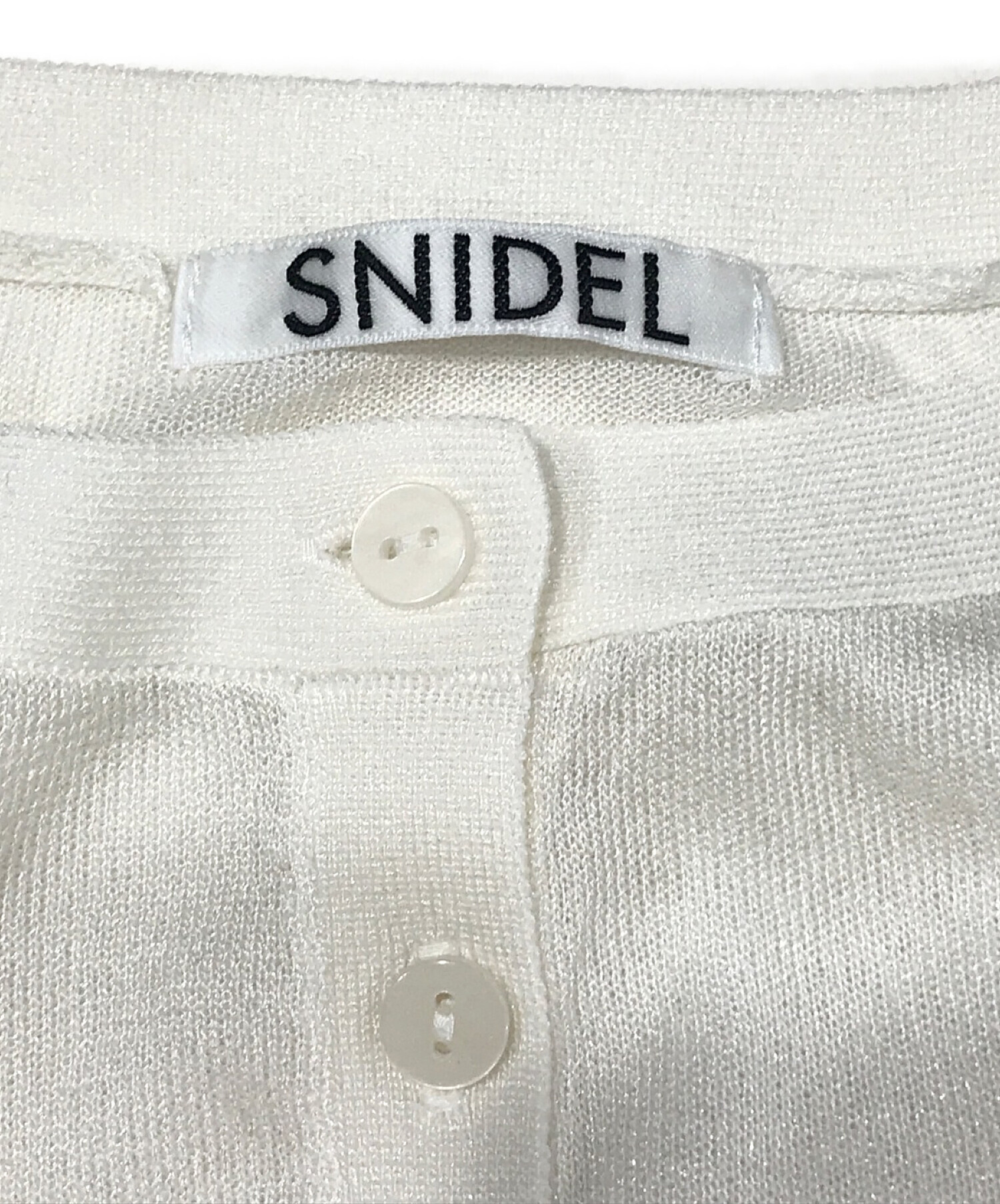 Snidel (スナイデル) スパークルシアーハーフスリーブカーディガン ホワイト サイズ:SIZE ONE