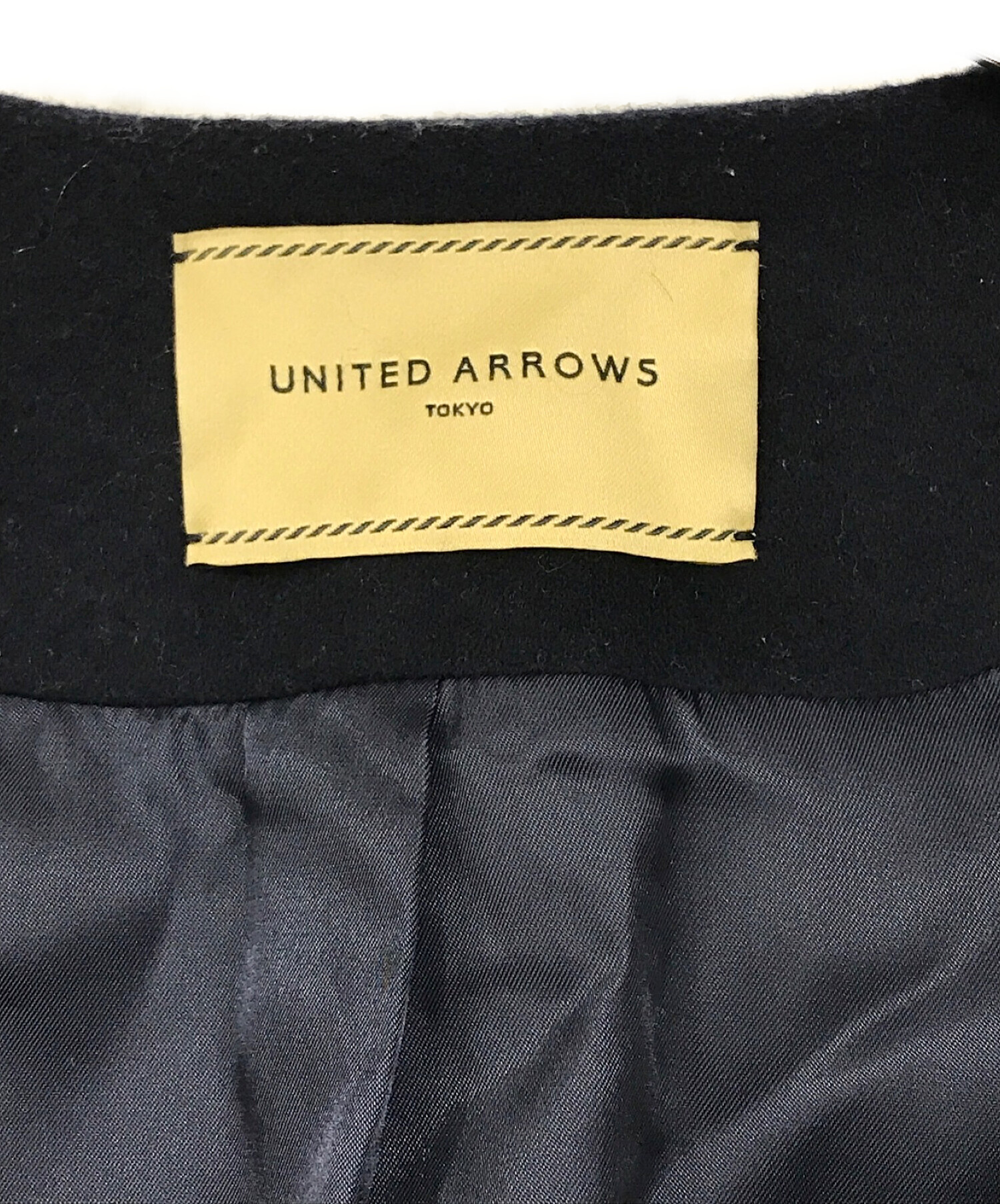 UNITED ARROWS (ユナイテッドアローズ) フォックスファースリーブコート ネイビー サイズ:38