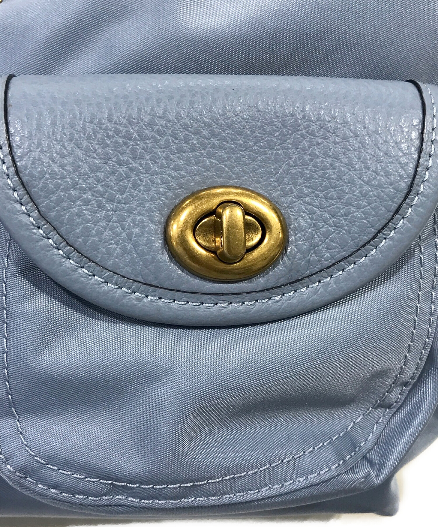 COACH (コーチ) ナイロン カーゴ ショルダーバッグ スカイブルー