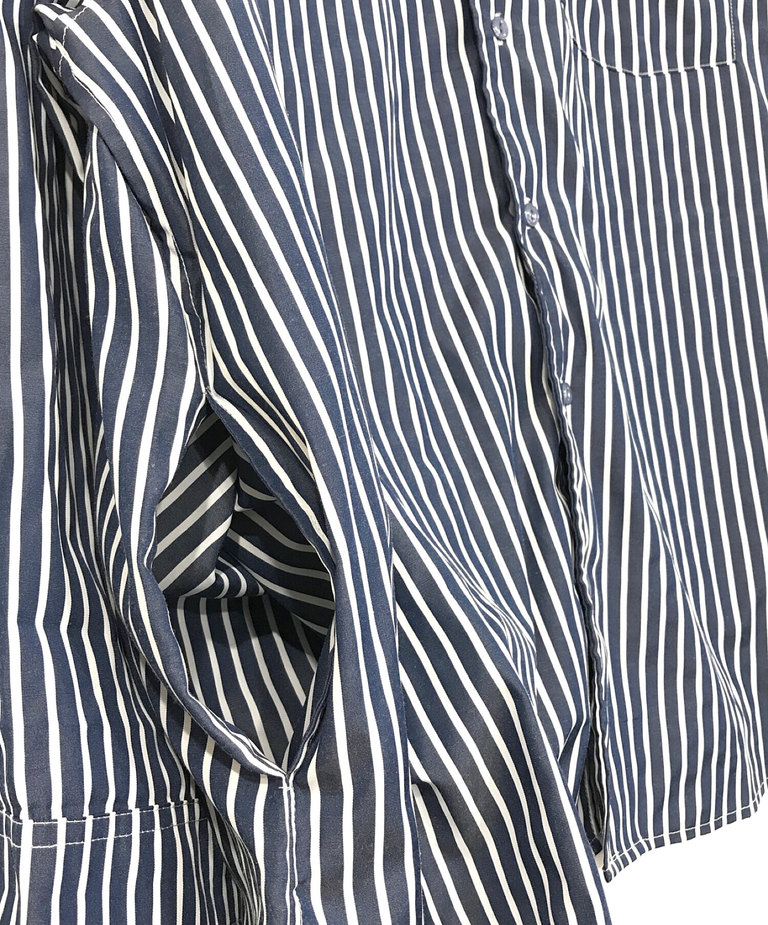 中古・古着通販】KEBOZ (ケボズ) STRIPED BIG SHIRTS ネイビー サイズ