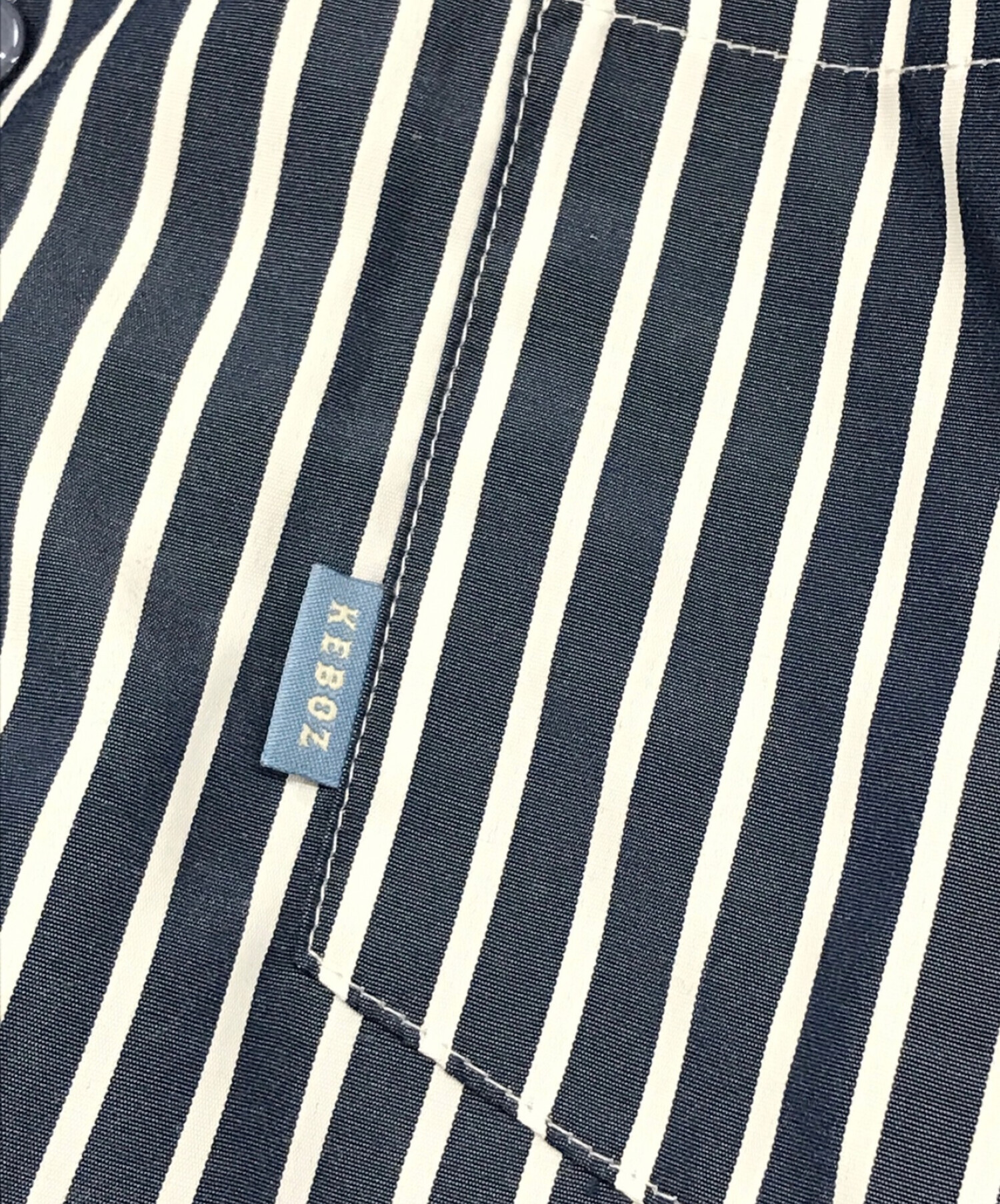 中古・古着通販】KEBOZ (ケボズ) STRIPED BIG SHIRTS ネイビー サイズ