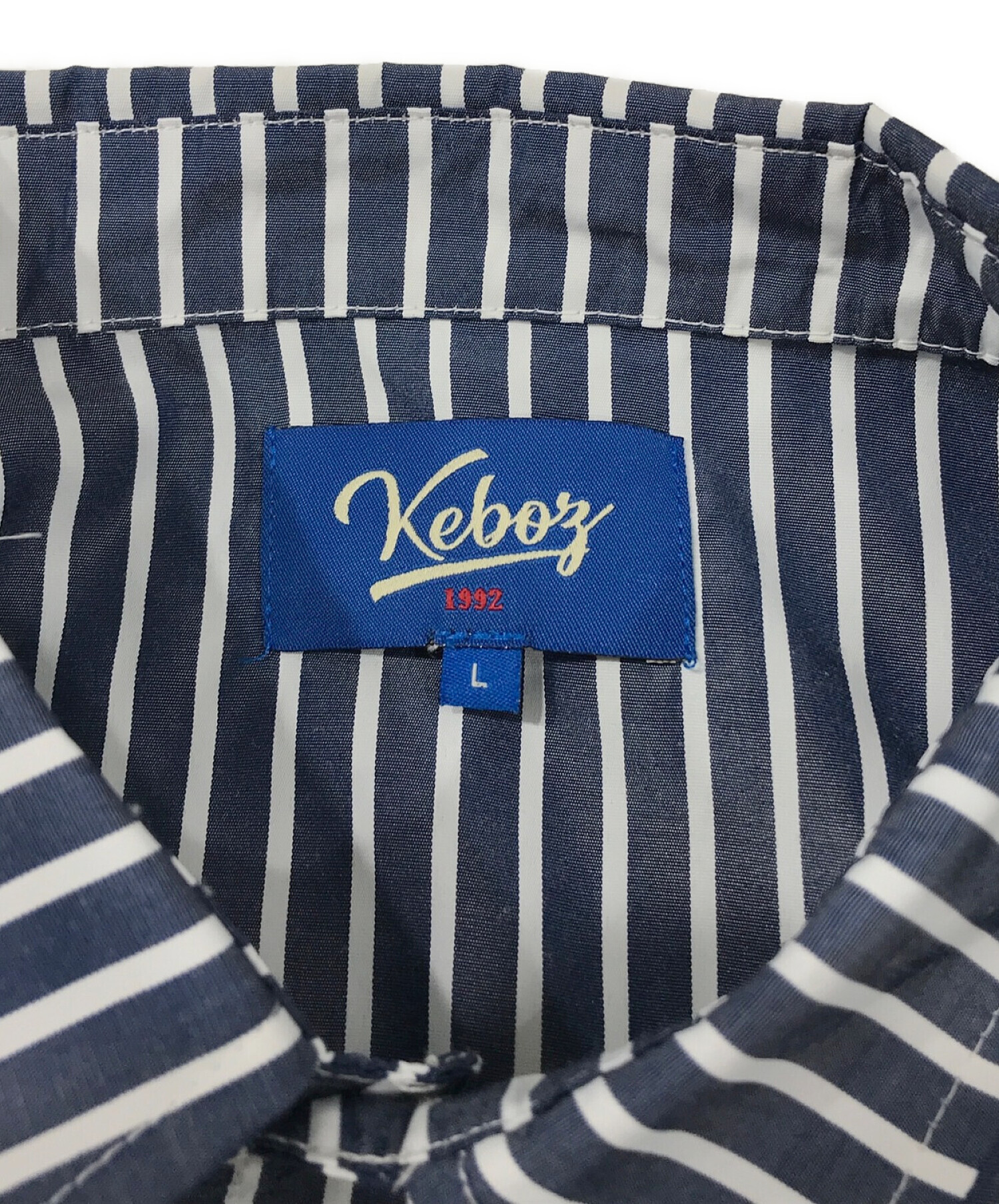 中古・古着通販】KEBOZ (ケボズ) STRIPED BIG SHIRTS ネイビー サイズ