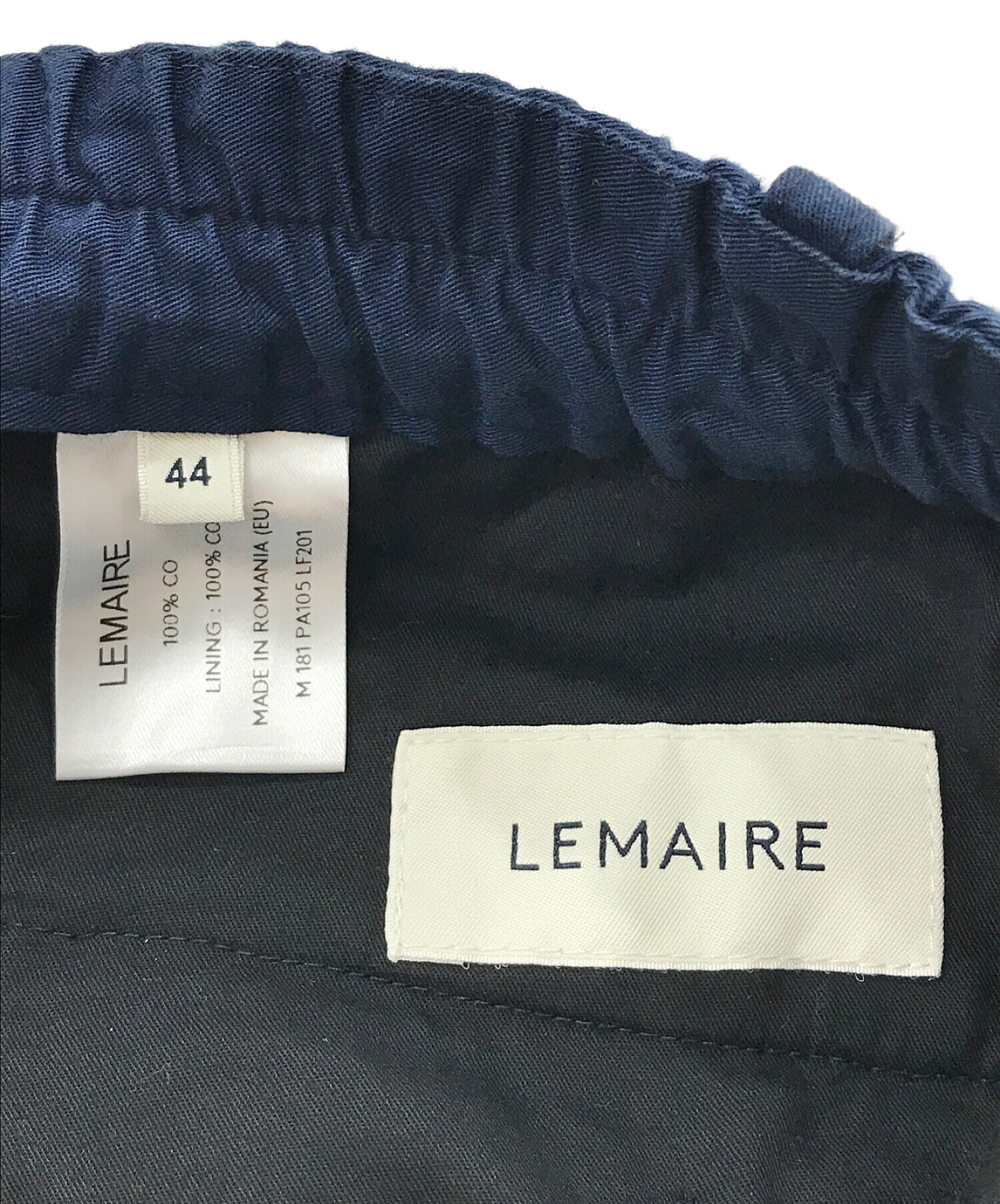 中古・古着通販】LEMAIRE (ルメール) コットンタックパンツ ネイビー