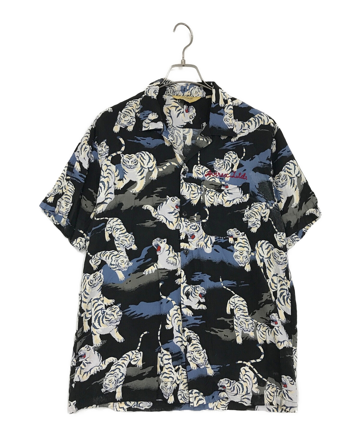 AVIREX (アヴィレックス) 総柄シャツ ブラック サイズ:SIZE　L