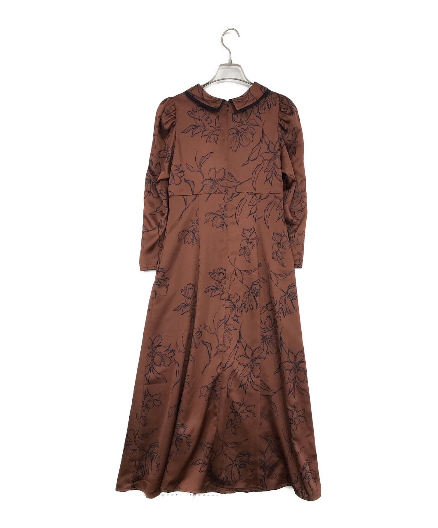 HER LIP TO (ハーリップトゥ) Limoges Vintage Satin Dress ブラウン サイズ:SIZE S