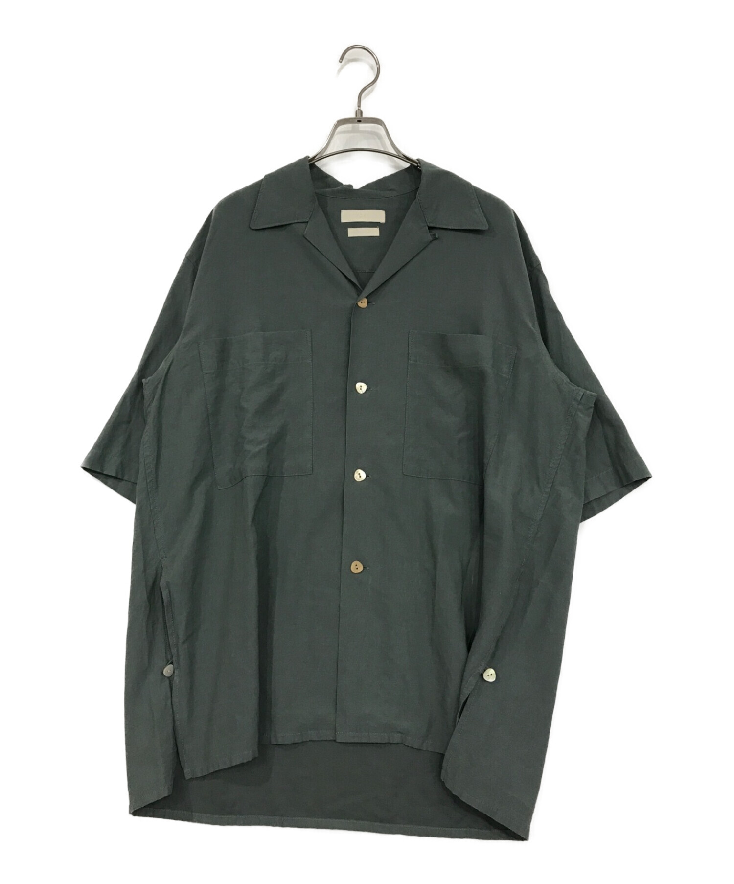 中古・古着通販】YOKE (ヨーク) WIDE FIT OPEN COLLAR SHIRT グリーン