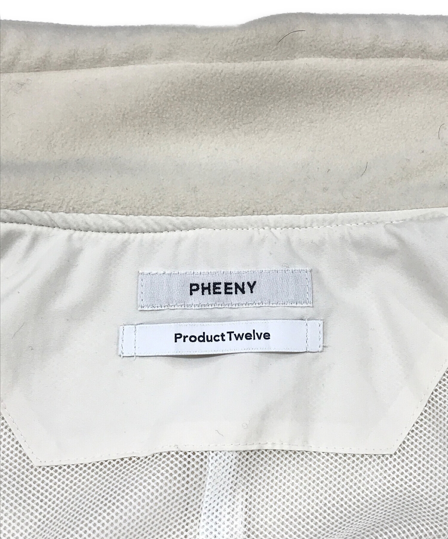 PHEENY (フィーニー) Product Twelve (プロダクトトゥエルブ) Primaloft fleece cocoon vest  ホワイト サイズ:SIZE 3