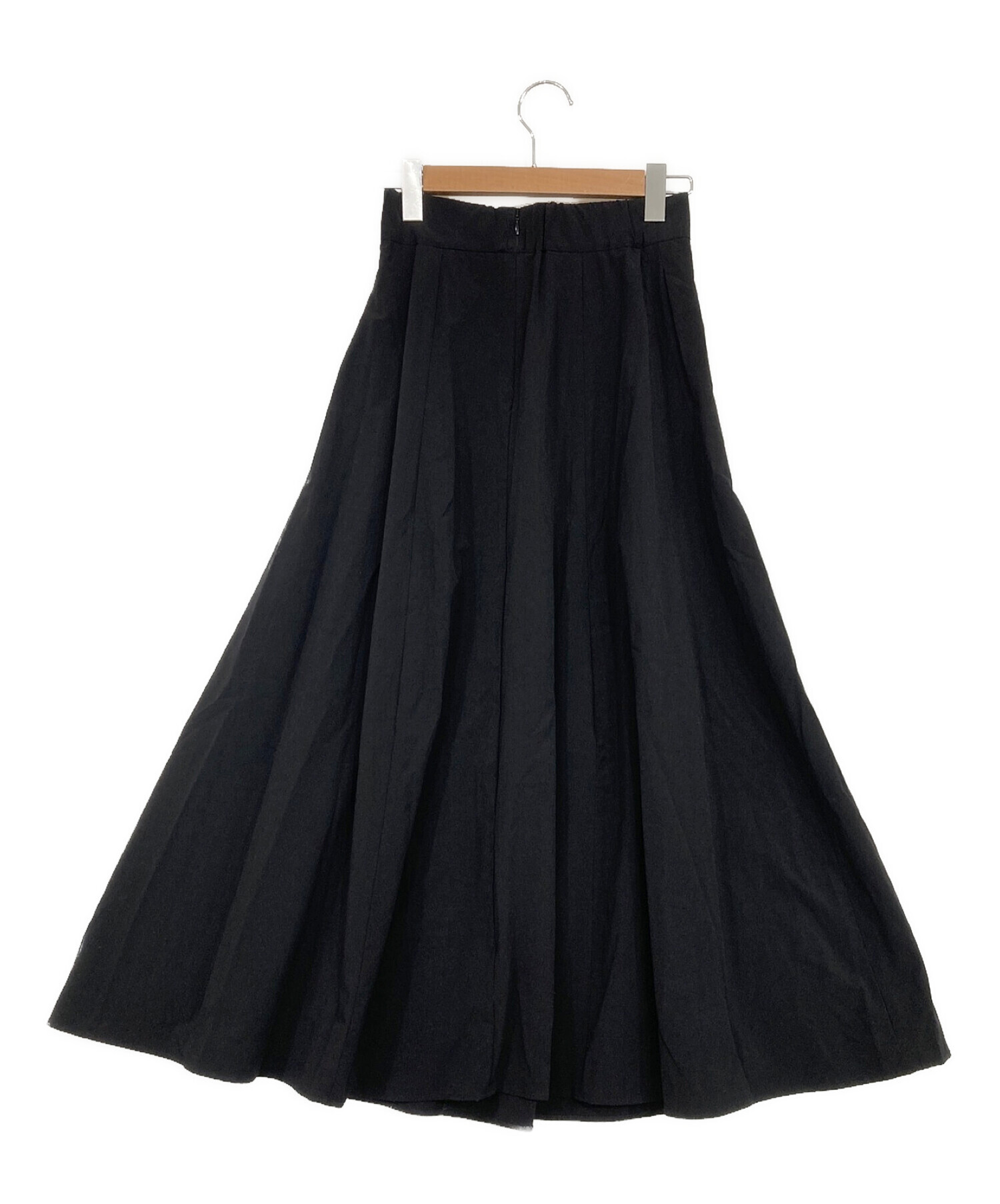 MANOF (マノフ) BACK SOLID FLARE SKIRT ブラック サイズ:SIZE M