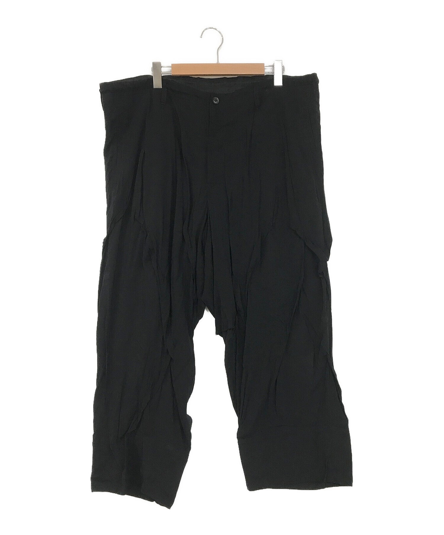 Yohji Yamamoto pour homme (ヨウジヤマモト プールオム) RY SPUN LAWN U-RY RANDOM TUCK P  ブラック サイズ:SIZE 2