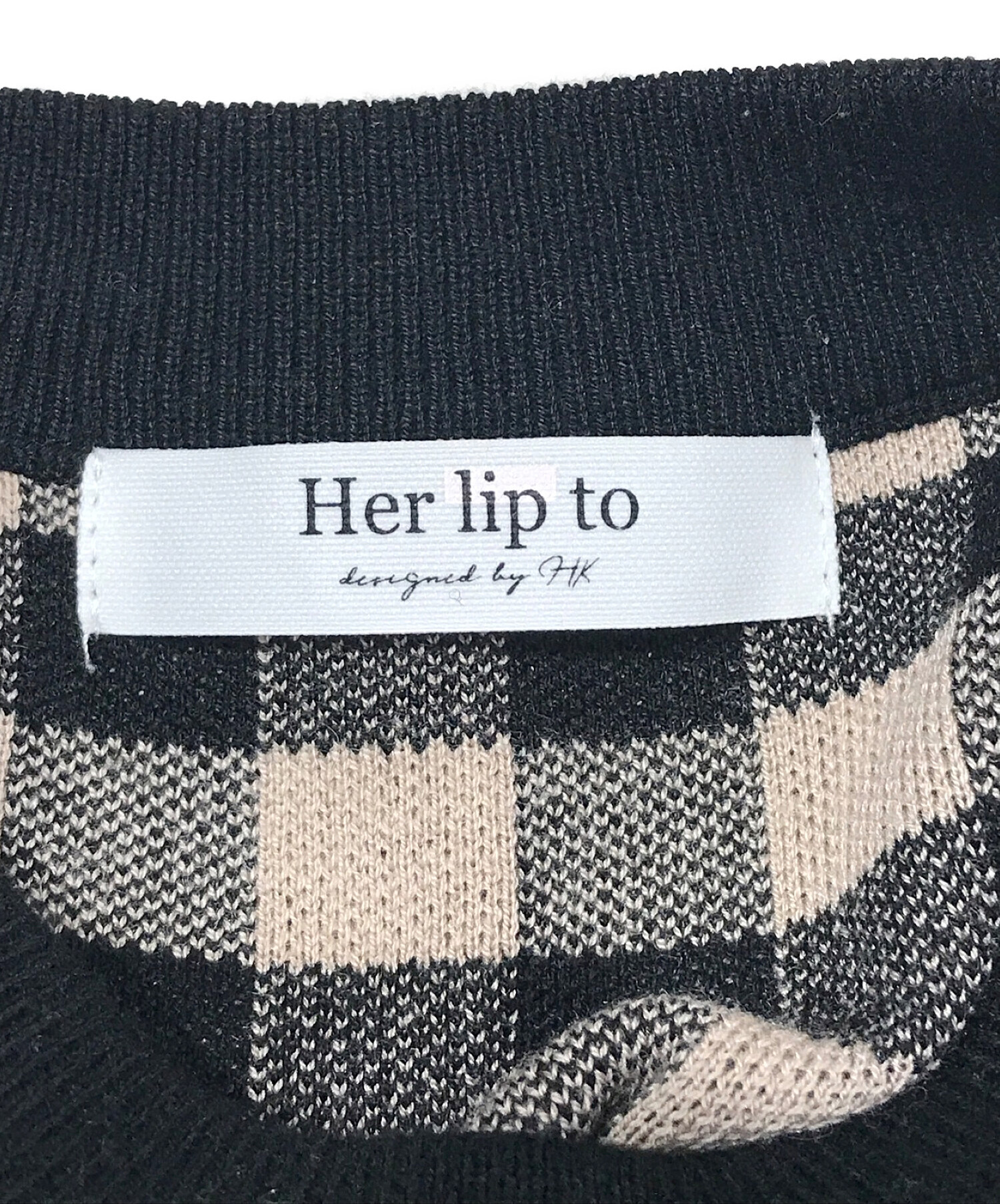 中古・古着通販】HER LIP TO (ハーリップトゥ) Plaid Jacquard Knit