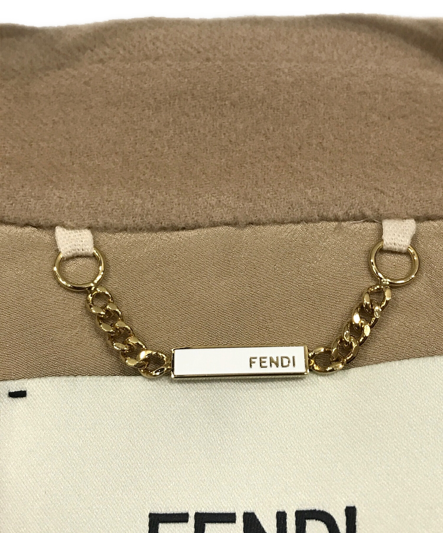 FENDI (フェンディ) ミンクファーポケットダブルコート ベージュ サイズ:SIZE 36