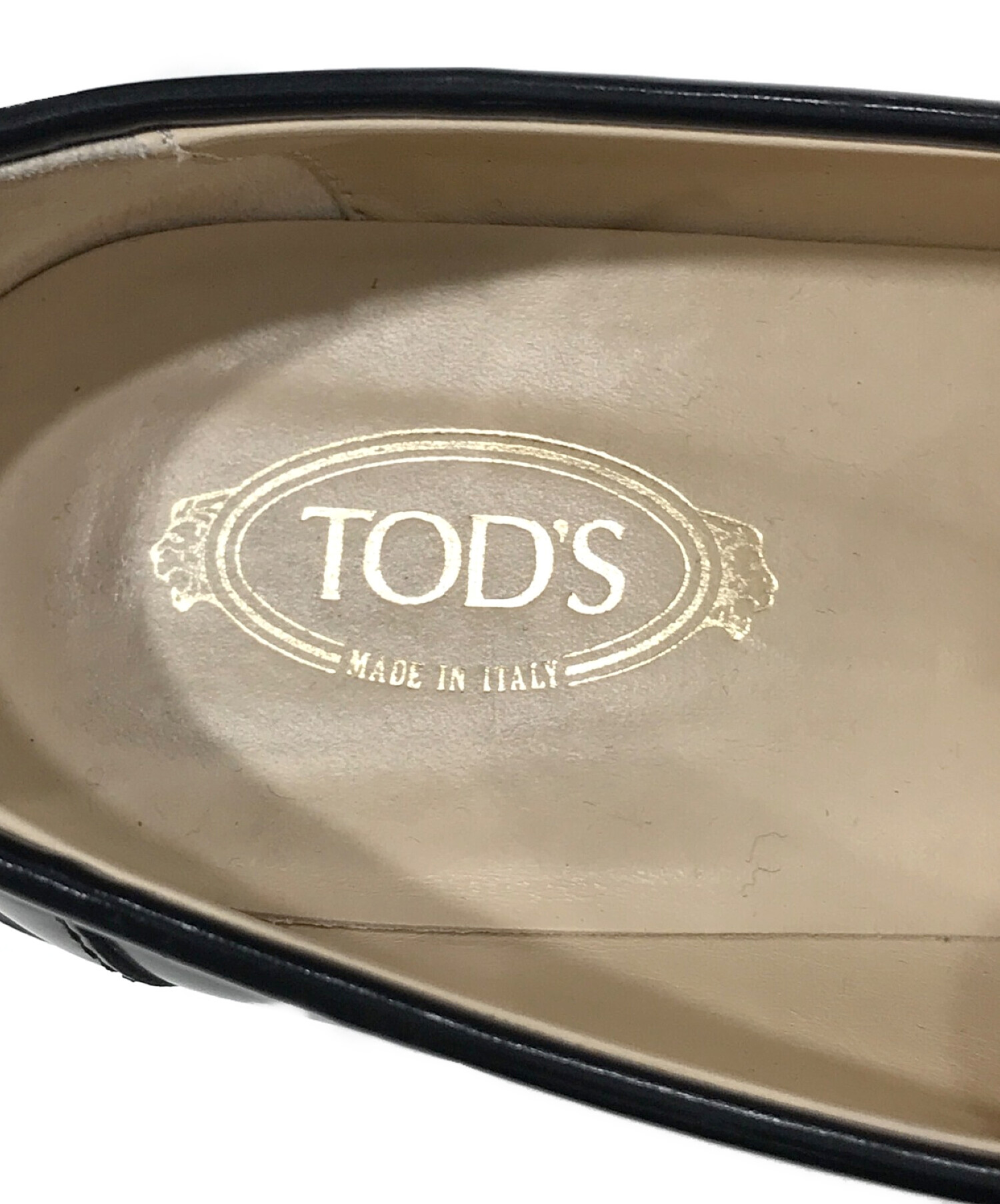 TOD'S (トッズ) ダブルTフリンジローファー ブラック サイズ:SIZE 36.5
