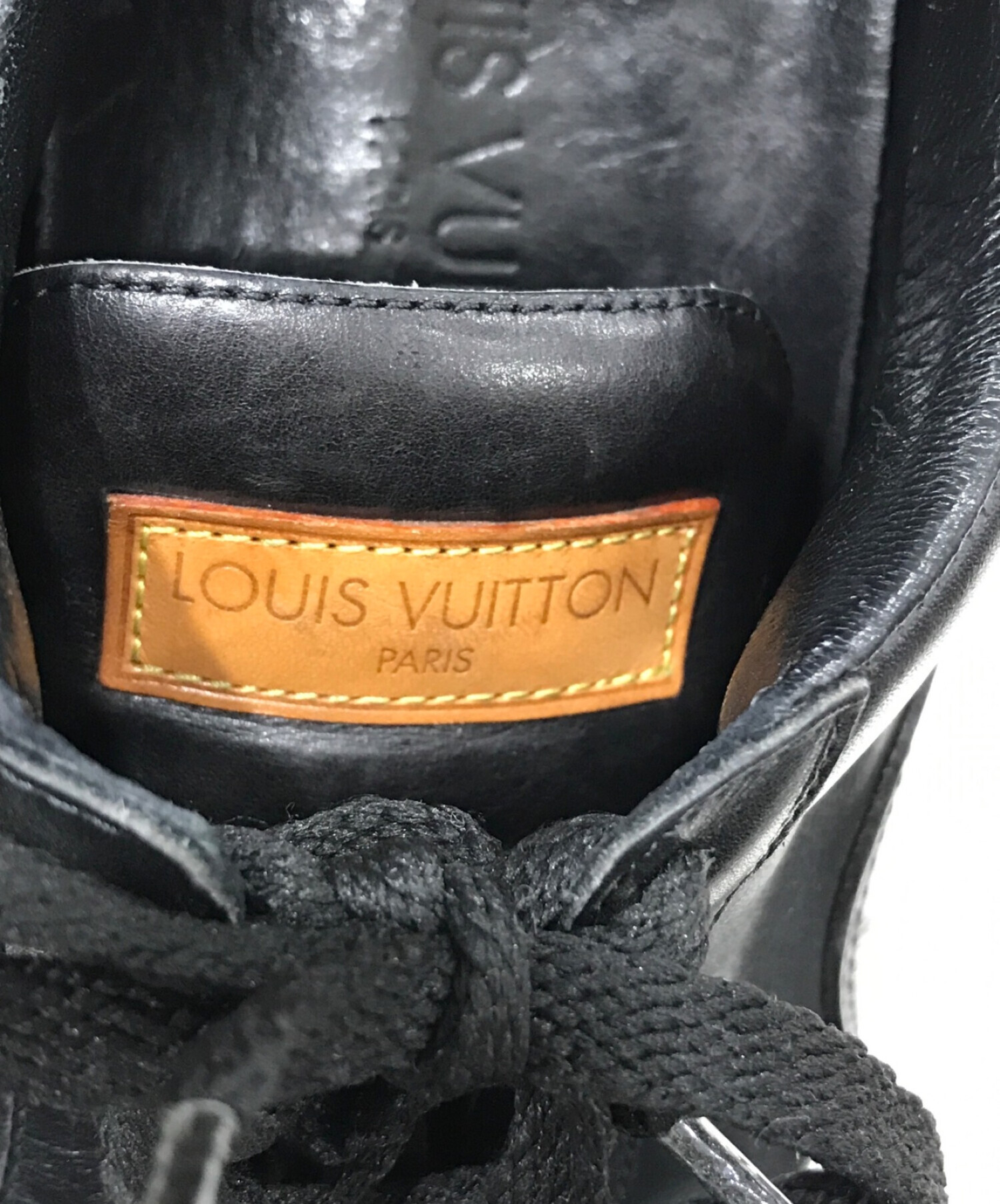 LOUIS VUITTON (ルイ ヴィトン) レザースニーカー ブラック サイズ:SIZE 35