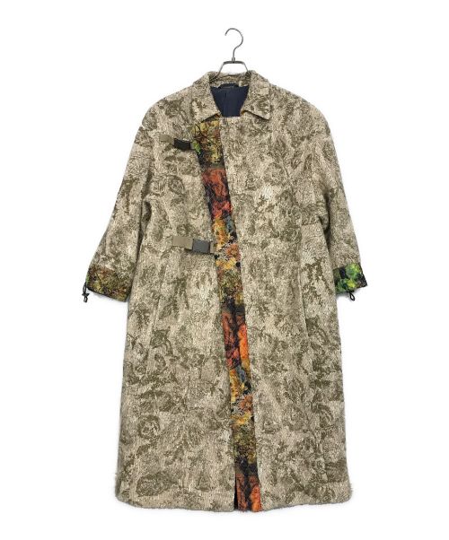 【中古・古着通販】ETRO (エトロ) ツイード ロングコート ベージュ