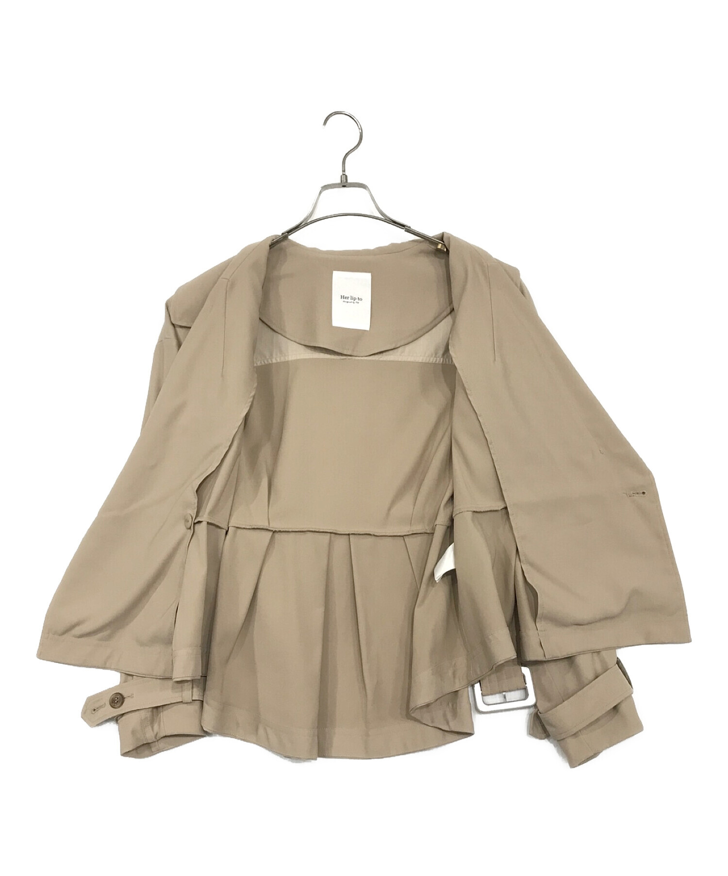 HER LIP TO (ハーリップトゥ) Everyday Belted Trench Jacket/エブリディベルテッドトレンチジャケット ベージュ  サイズ:SIZE S