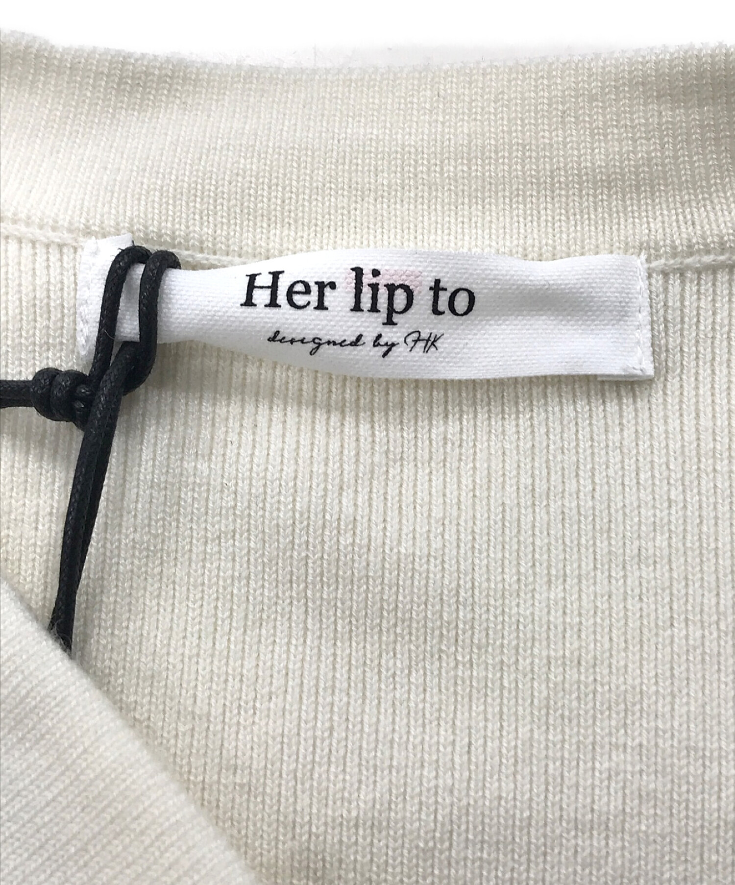 HER LIP TO (ハーリップトゥ) Lerici Cropped Knit Cardigan ホワイト サイズ:SIZE S