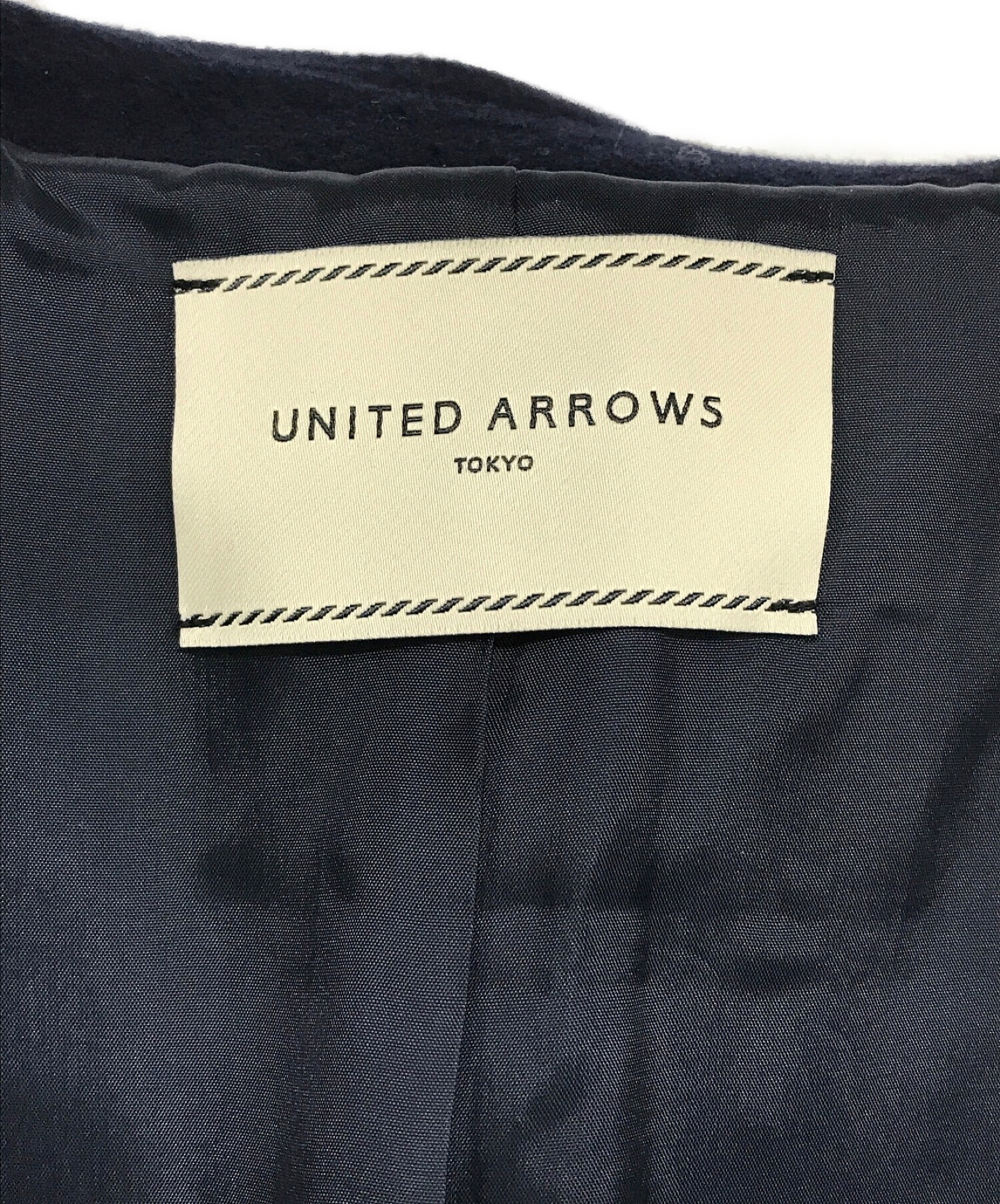 UNITED ARROWS (ユナイテッドアローズ) パールモチーフボタン テーラード コート ネイビー サイズ:SIZE 38