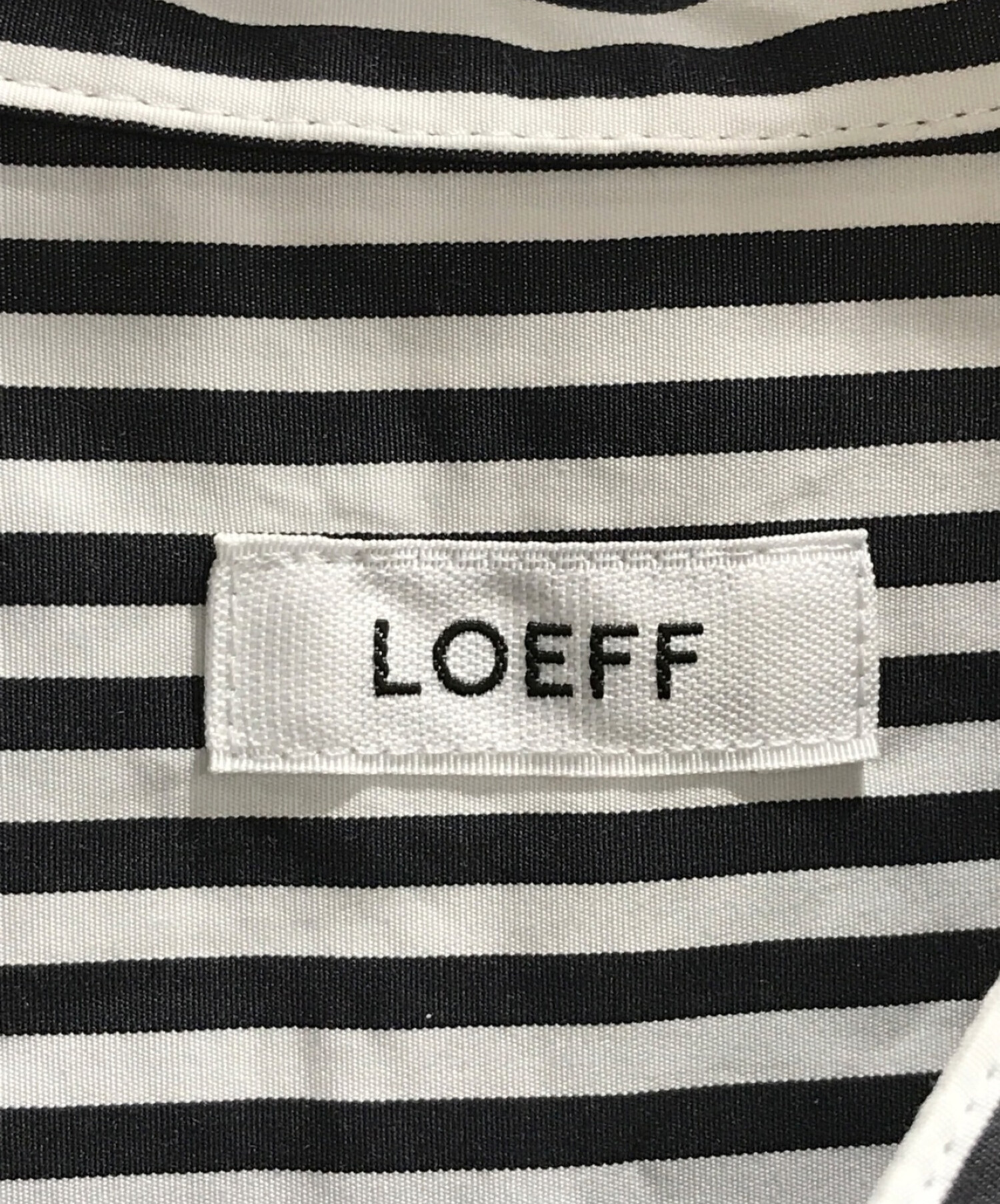 中古・古着通販】LOEFF (ロエフ) ストライプシャツワンピース ホワイト