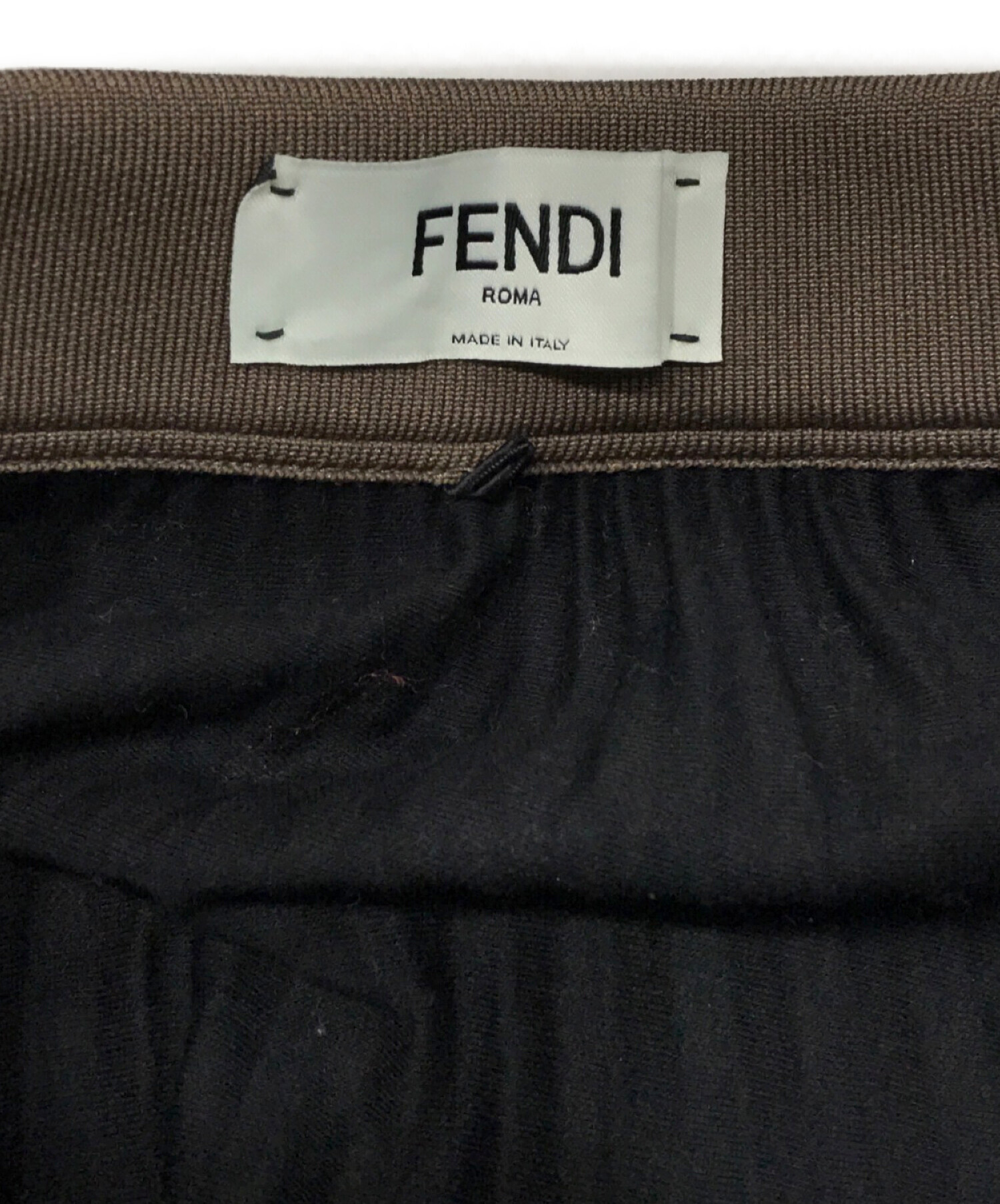 FENDI (フェンディ) BLACK FFロゴバンドプリーツフレアスカート ブラック サイズ:SIZE　40