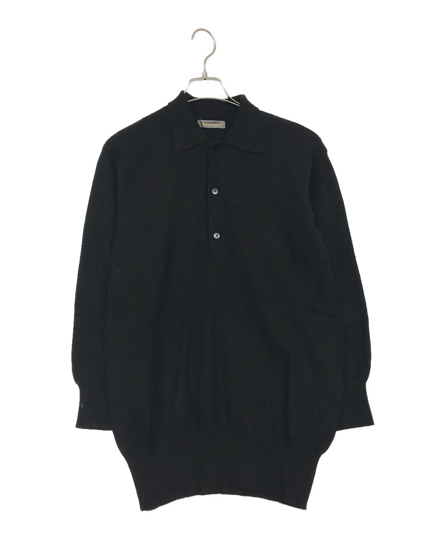 ISSEY MIYAKE (イッセイミヤケ) ニットポロシャツ ブラック サイズ:SIZE　S