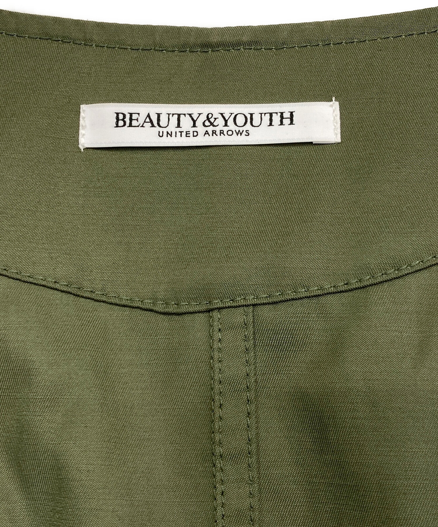 BEAUTY&YOUTH (ビューティーアンドユース) フィッシュテール ノーカラーコート グリーン サイズ:表記無し