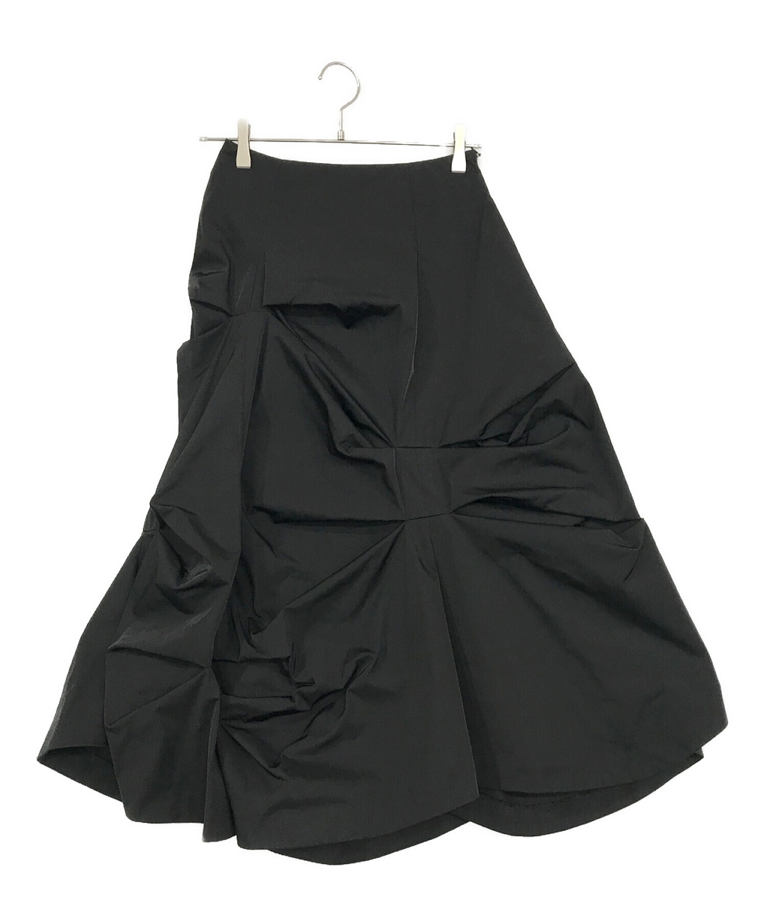 ENFOLD (エンフォルド) メモリーツイル ランダムタック スカート ブラック サイズ:SIZE 36