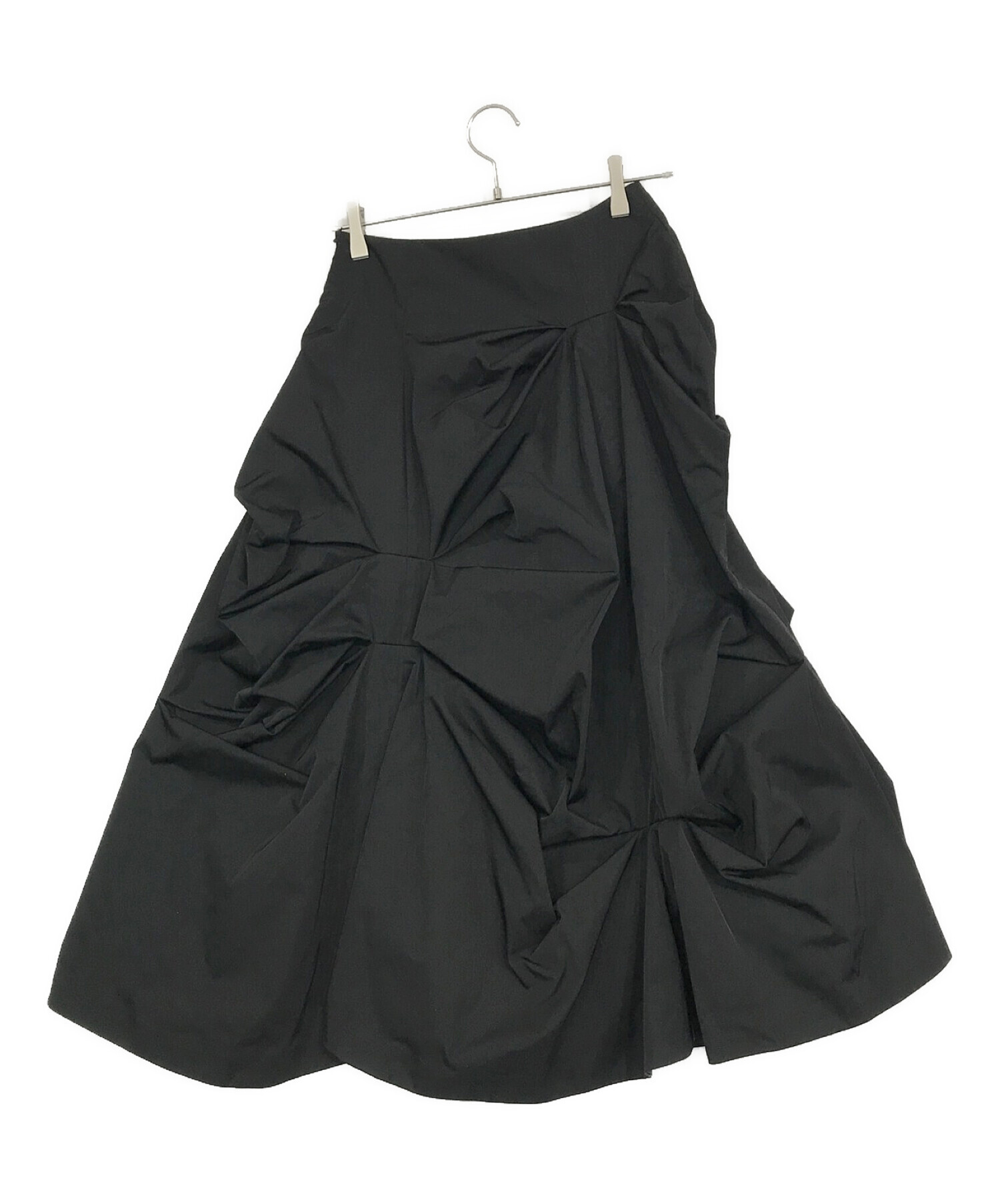 ENFOLD (エンフォルド) メモリーツイル ランダムタック スカート ブラック サイズ:SIZE 36