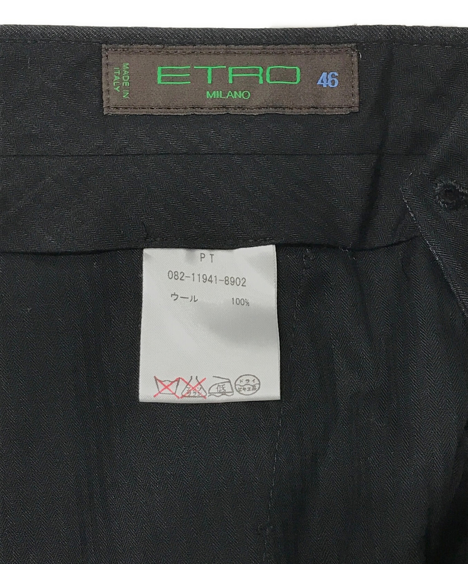 中古・古着通販】ETRO (エトロ) セットアップスーツ ブラック サイズ