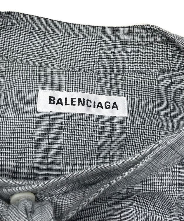 BALENCIAGA (バレンシアガ) ニュースウィングチェックシャツ グレー サイズ:SIZE　32