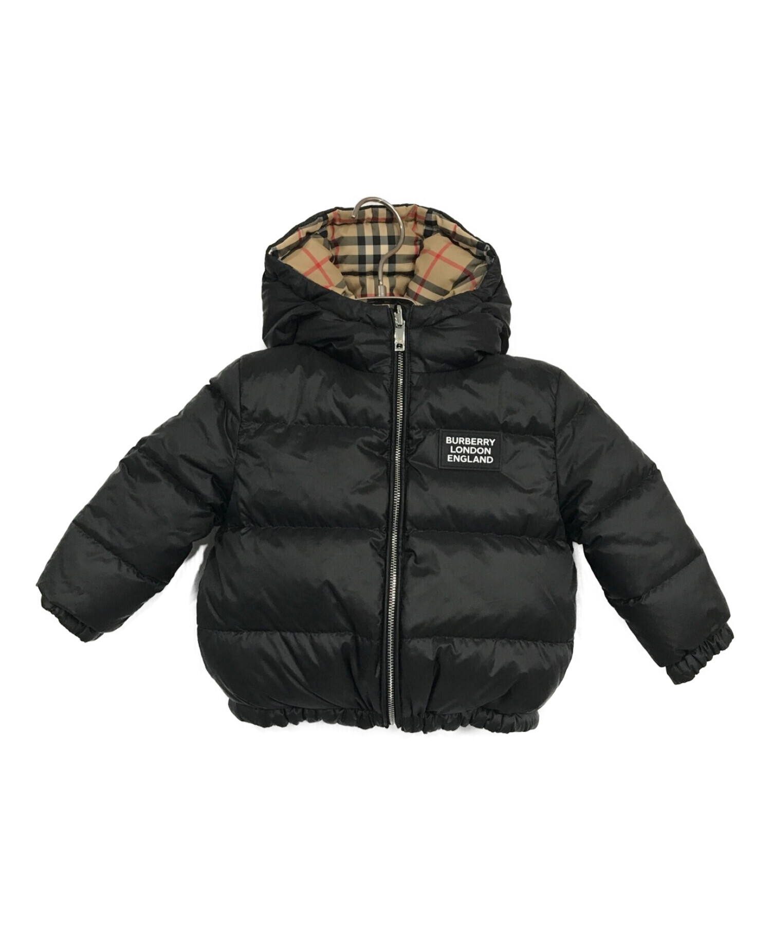 BURBERRY LONDON (バーバリー ロンドン) Reversible Hooded Down  Jacket/リバーシブルフーデッドダウンジャケット ブラック サイズ:SIZE 18M/86cm