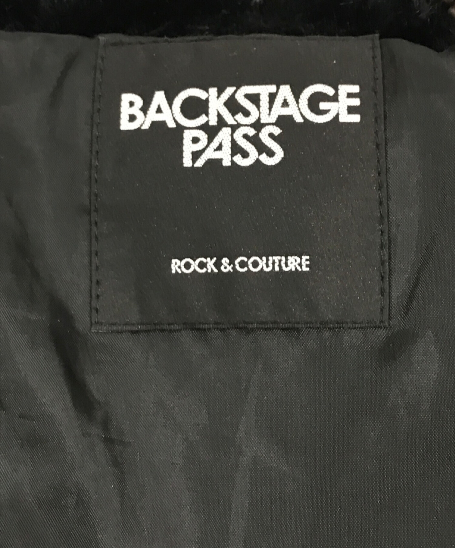 BACKSTAGE PASS (バックステージパス) ビッグシルエット ボア ロゴ ブルゾン ブラック サイズ:SIZE 3-4