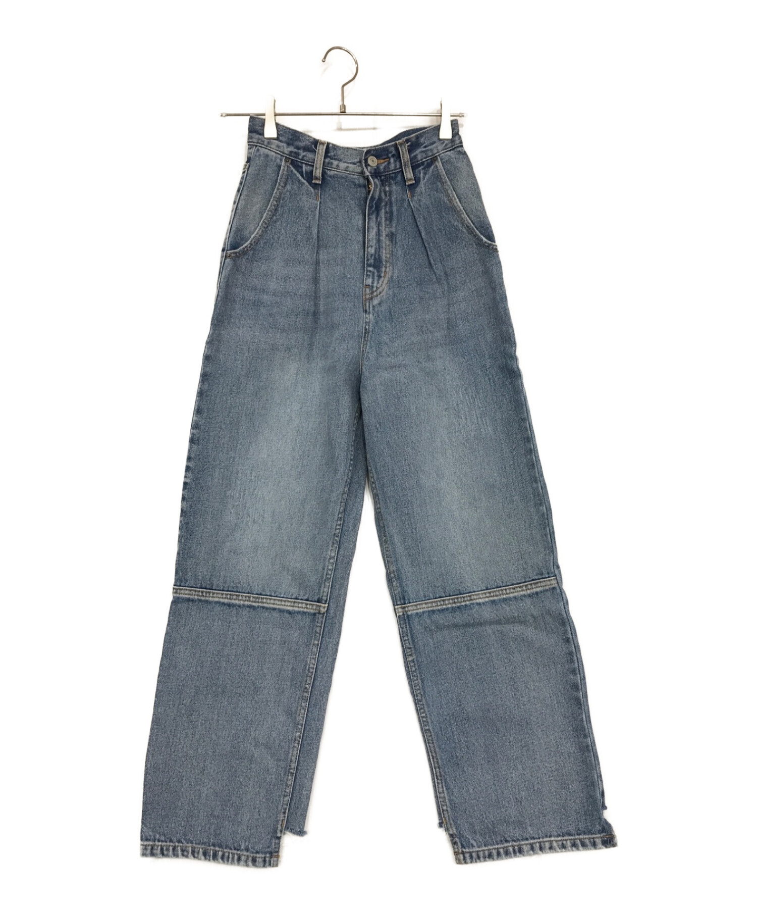 中古・古着通販】YENN (イエン) TUCK WIDE DENIM PANTS ブルー サイズ