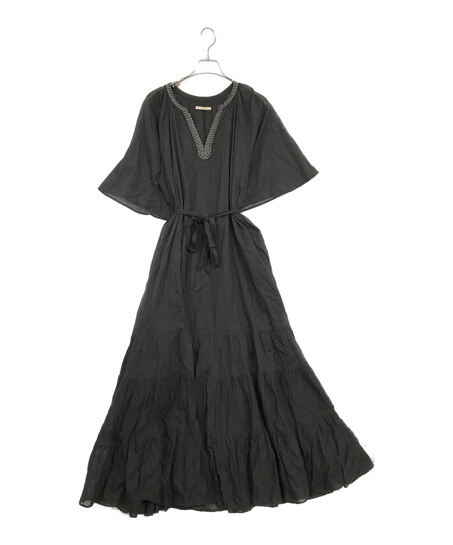 中古・古着通販】ne quittez pas (ヌキテパ) C.VOILE TIERED EMB DRESS