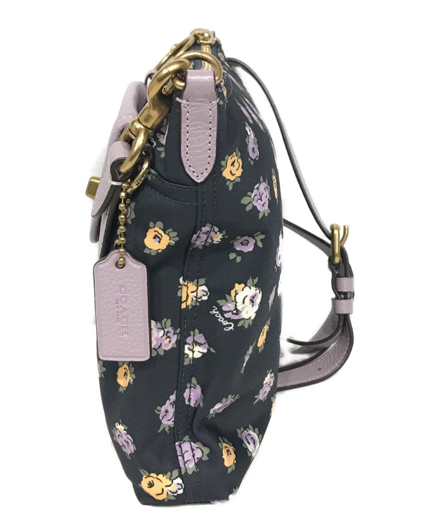 Coach nylon vintage rose print interior cargo crossbody hot sale