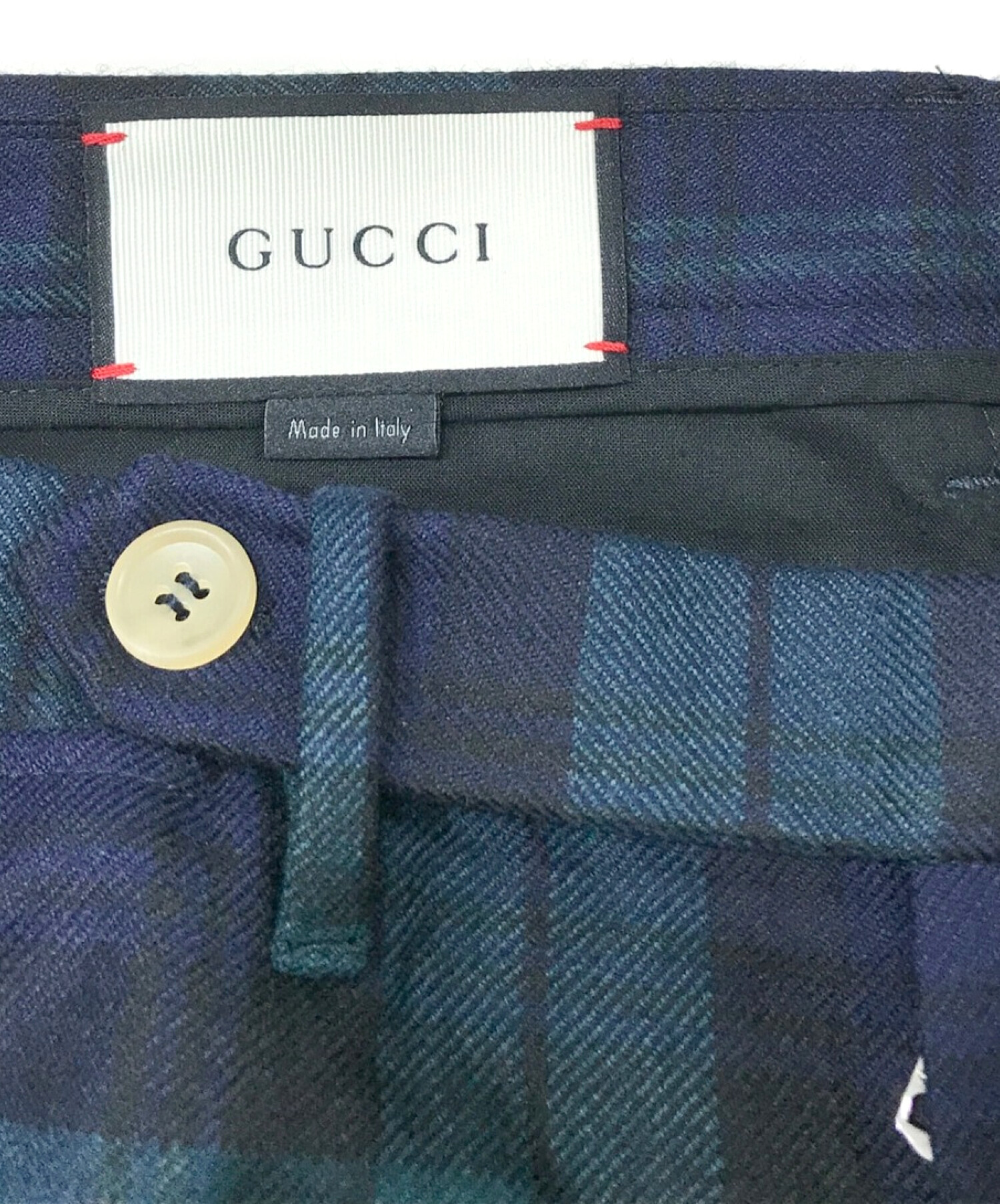 GUCCI (グッチ) チェックパンツ グリーン サイズ:SIZE　52