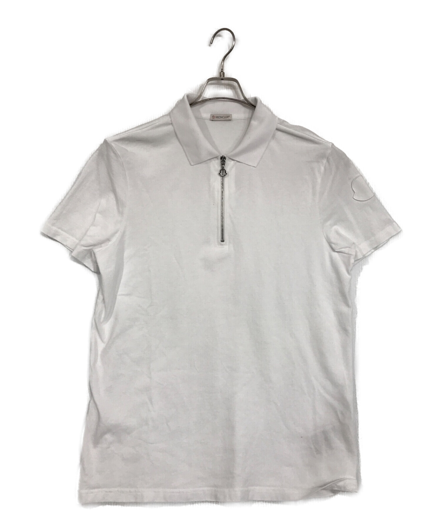 MONCLER (モンクレール) ハーフジップポロシャツ ホワイト サイズ:XL