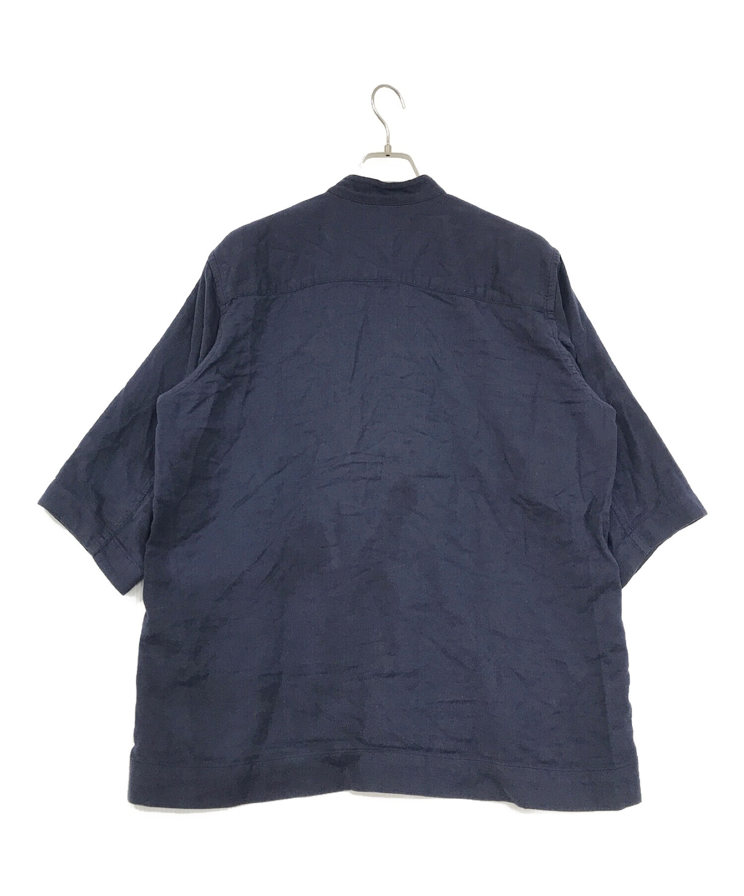 中古・古着通販】ISSEY MIYAKE MEN (イッセイミヤケメン) スタンドカラー半袖シャツ ネイビー サイズ:SIZE 2｜ブランド・古着通販  トレファク公式【TREFAC FASHION】スマホサイト