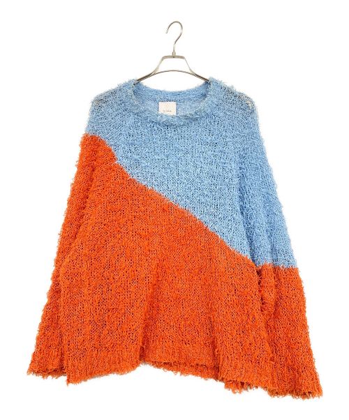 【中古・古着通販】kota gushiken (コウタグシケン) Cotton Fur Jumperギマコットンニット ブルー×オレンジ  サイズ:2｜ブランド・古着通販 トレファク公式【TREFAC FASHION】スマホサイト