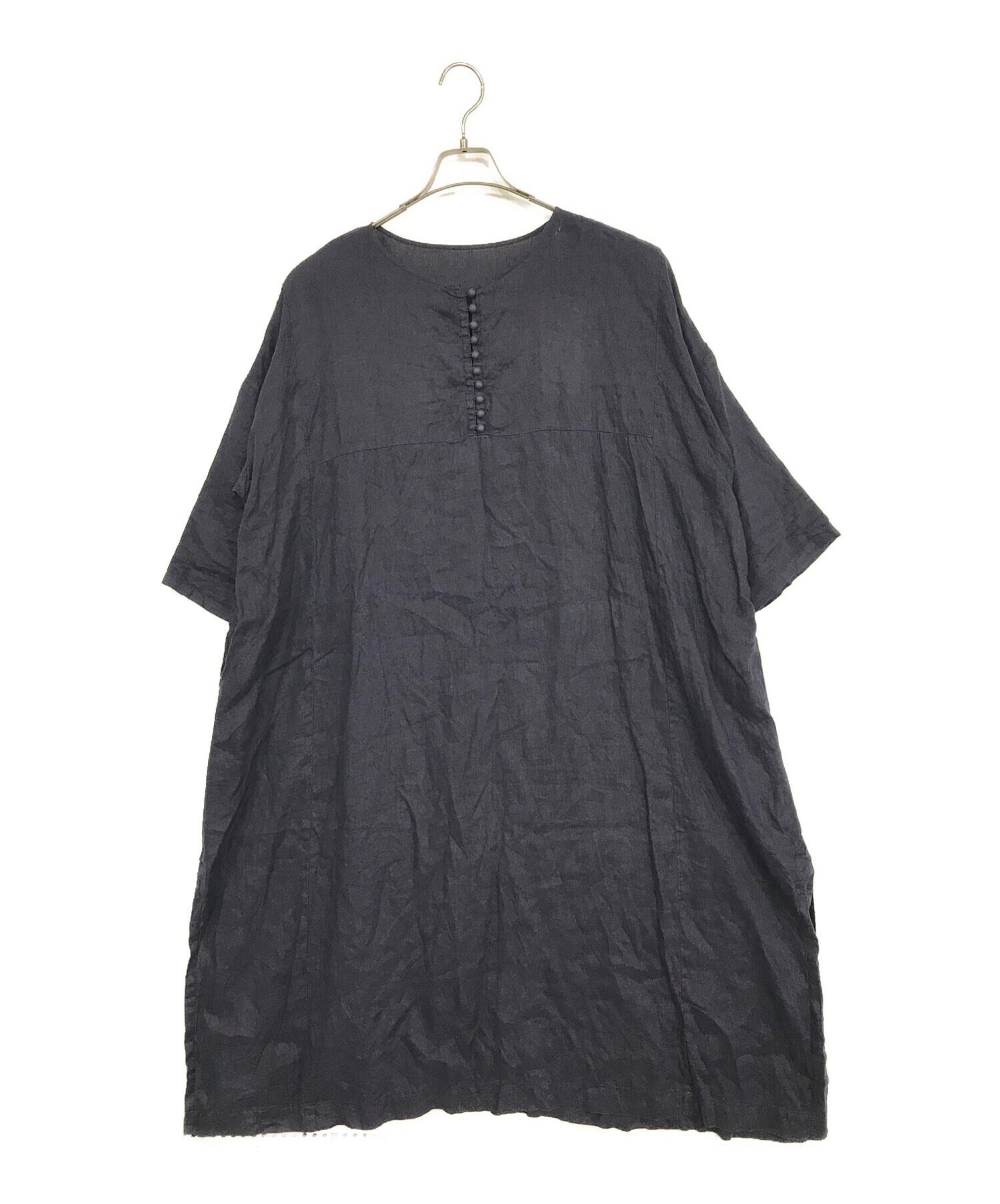 中古・古着通販】nest Robe (ネストローブ) リネンワイドクルタワンピース ネイビー サイズ:F｜ブランド・古着通販  トレファク公式【TREFAC FASHION】スマホサイト