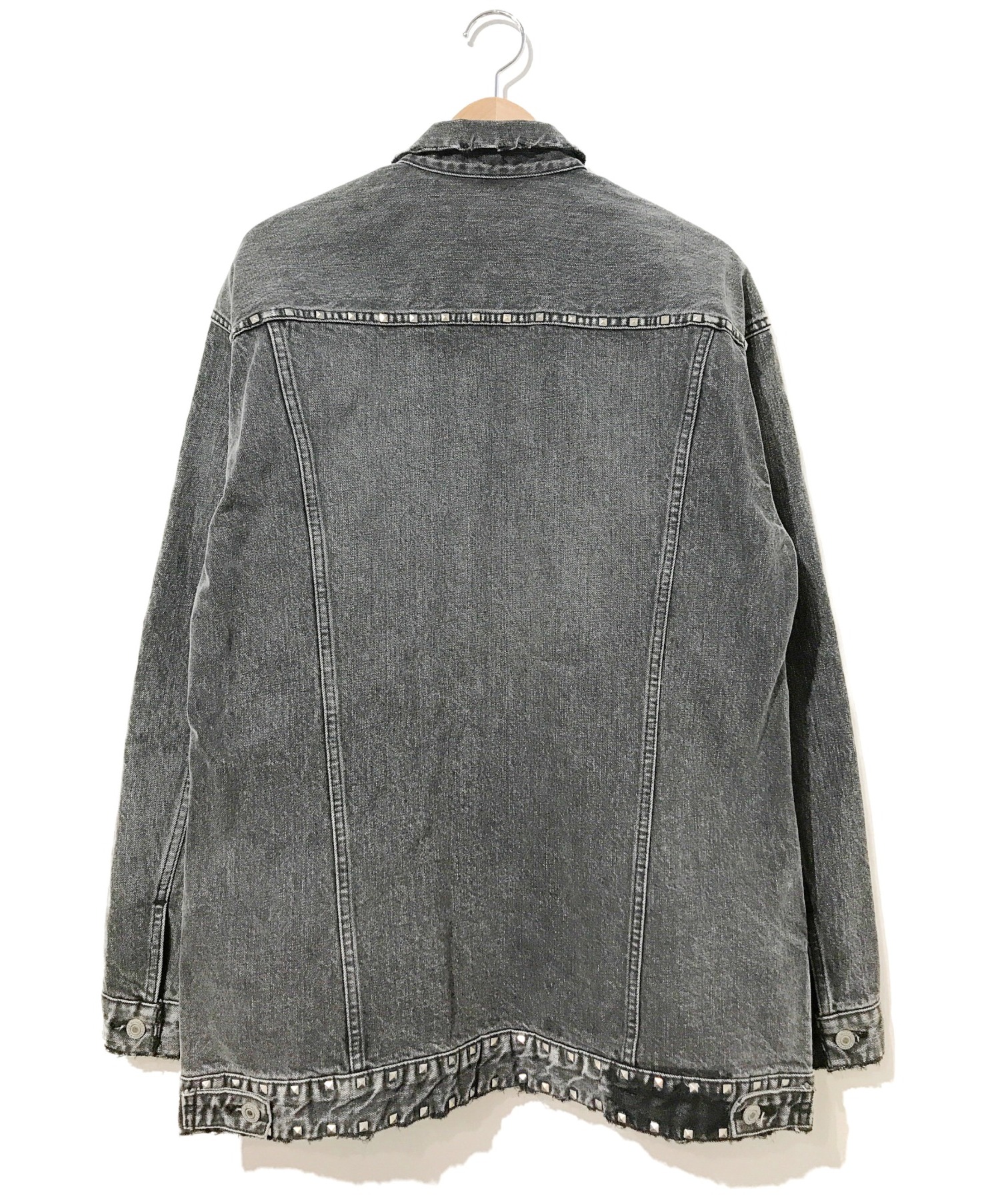 Rags McGREGOR (ラグス マクレガー) ロングスタッズデニムジャケット グレー サイズ:M 16AW ・LONG STUDS DENIM  JACKET